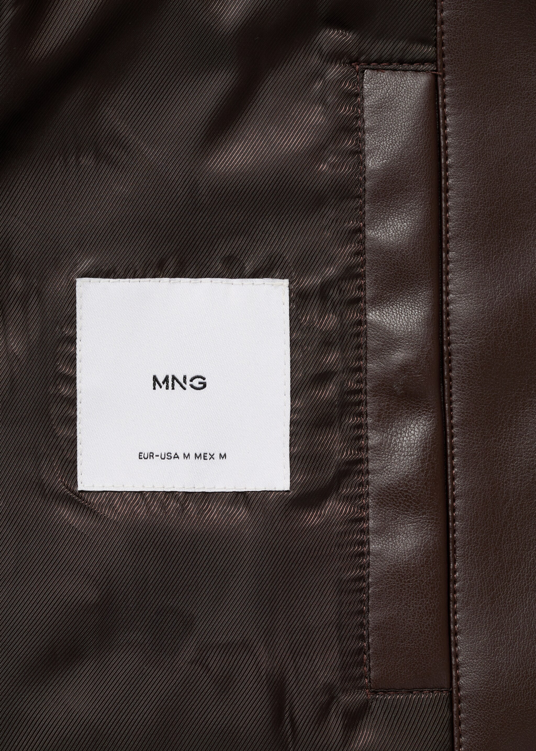 Leather-effect jacket with stitching detail - Details of the article 0