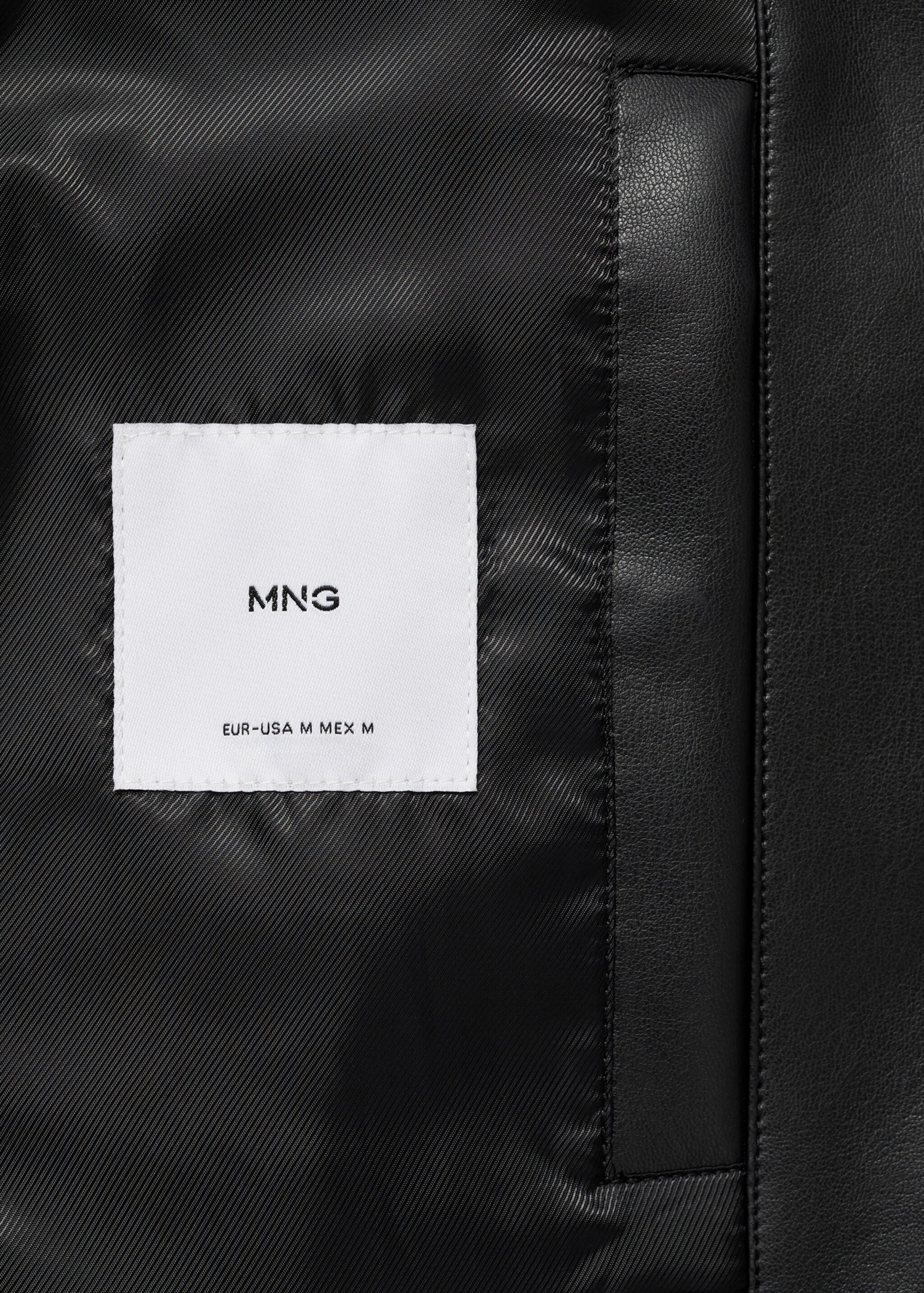 Leather-effect jacket with stitching detail - Details of the article 0