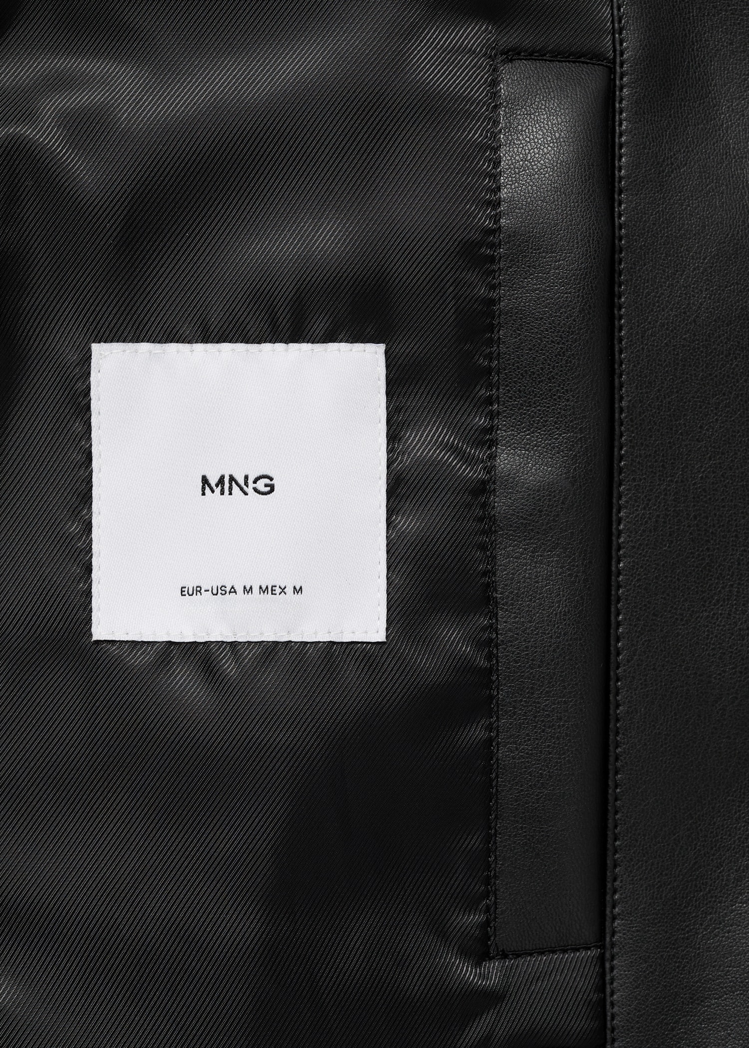 Leather-effect jacket with stitching detail - Details of the article 0