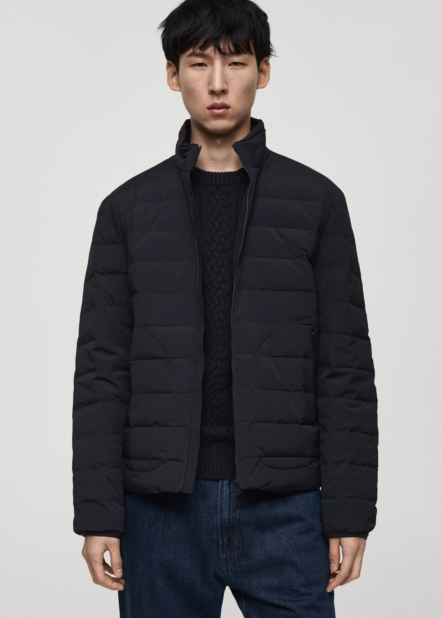 Chaqueta acolchada relleno plumón y plumas MNG Ecuador