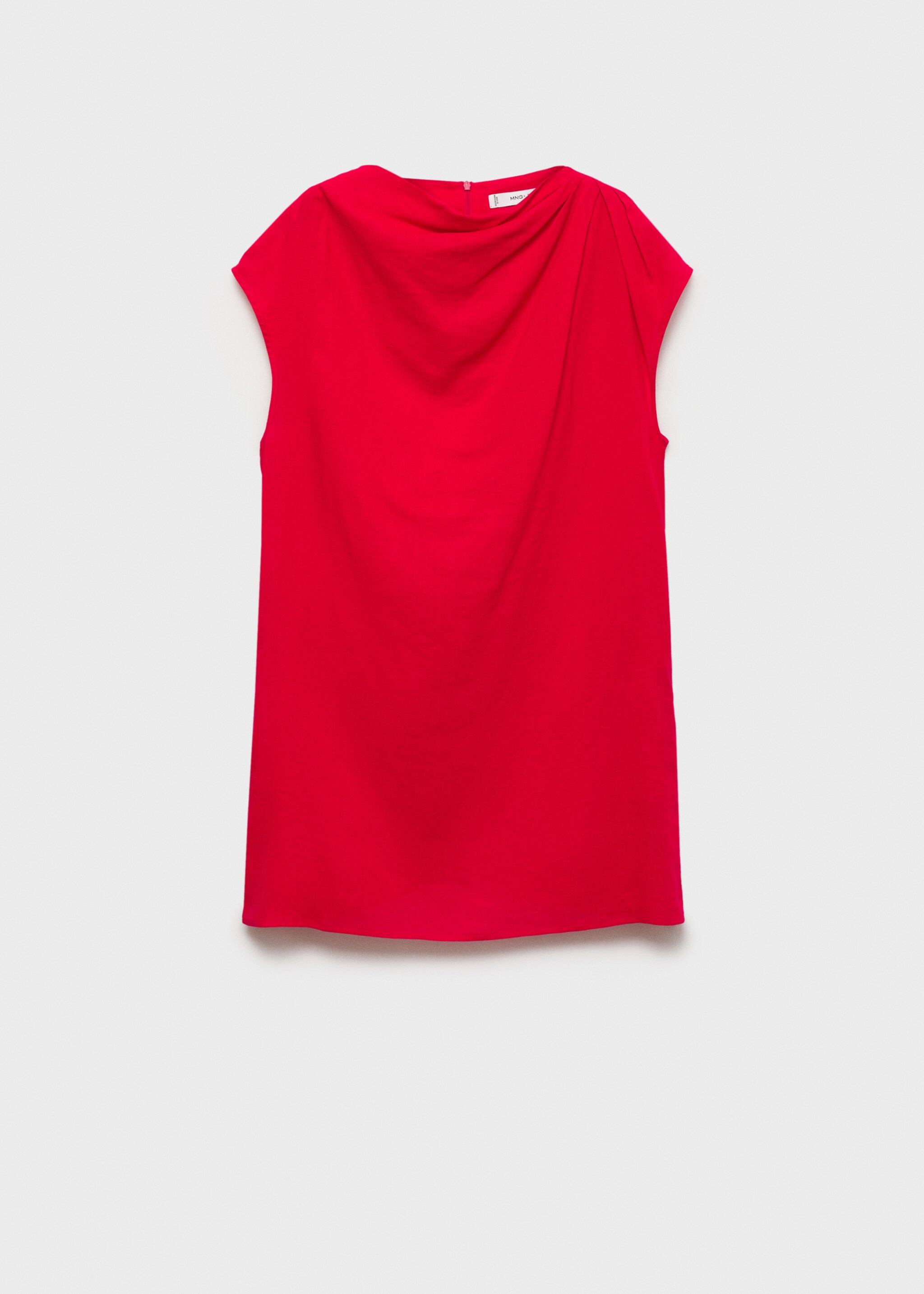 Vestido lino cuello drapeado - Artículo sin modelo