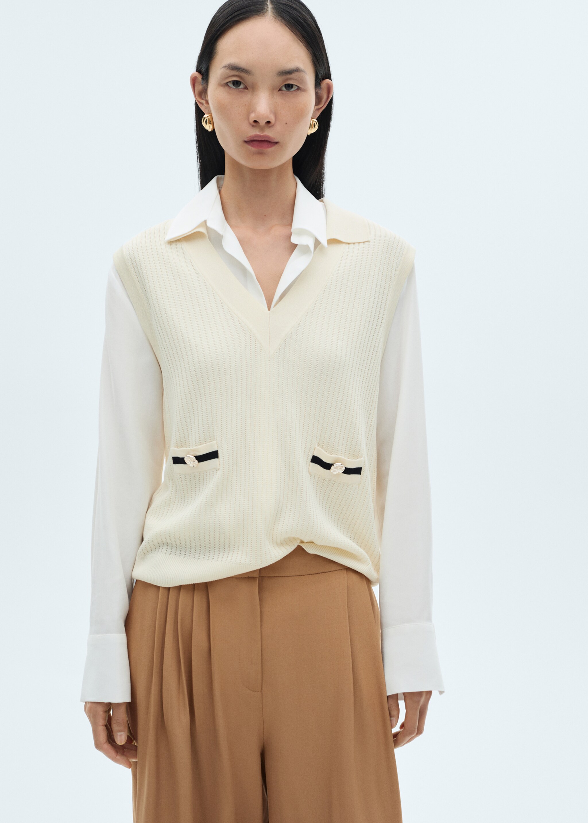 Wideleg pleated trousers - Details of the article 1