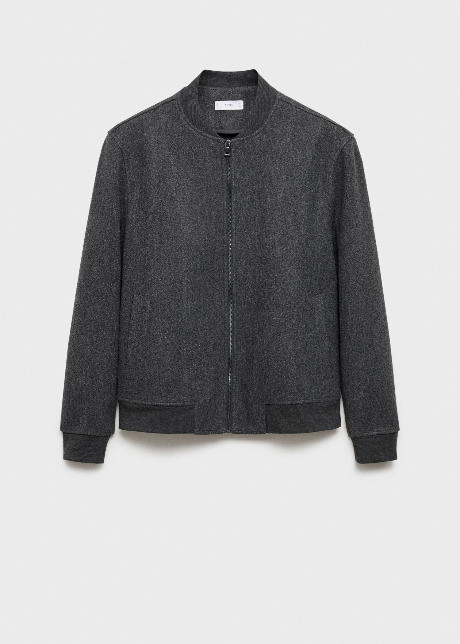 Regular-fit flannel bomber jacket - Article without model