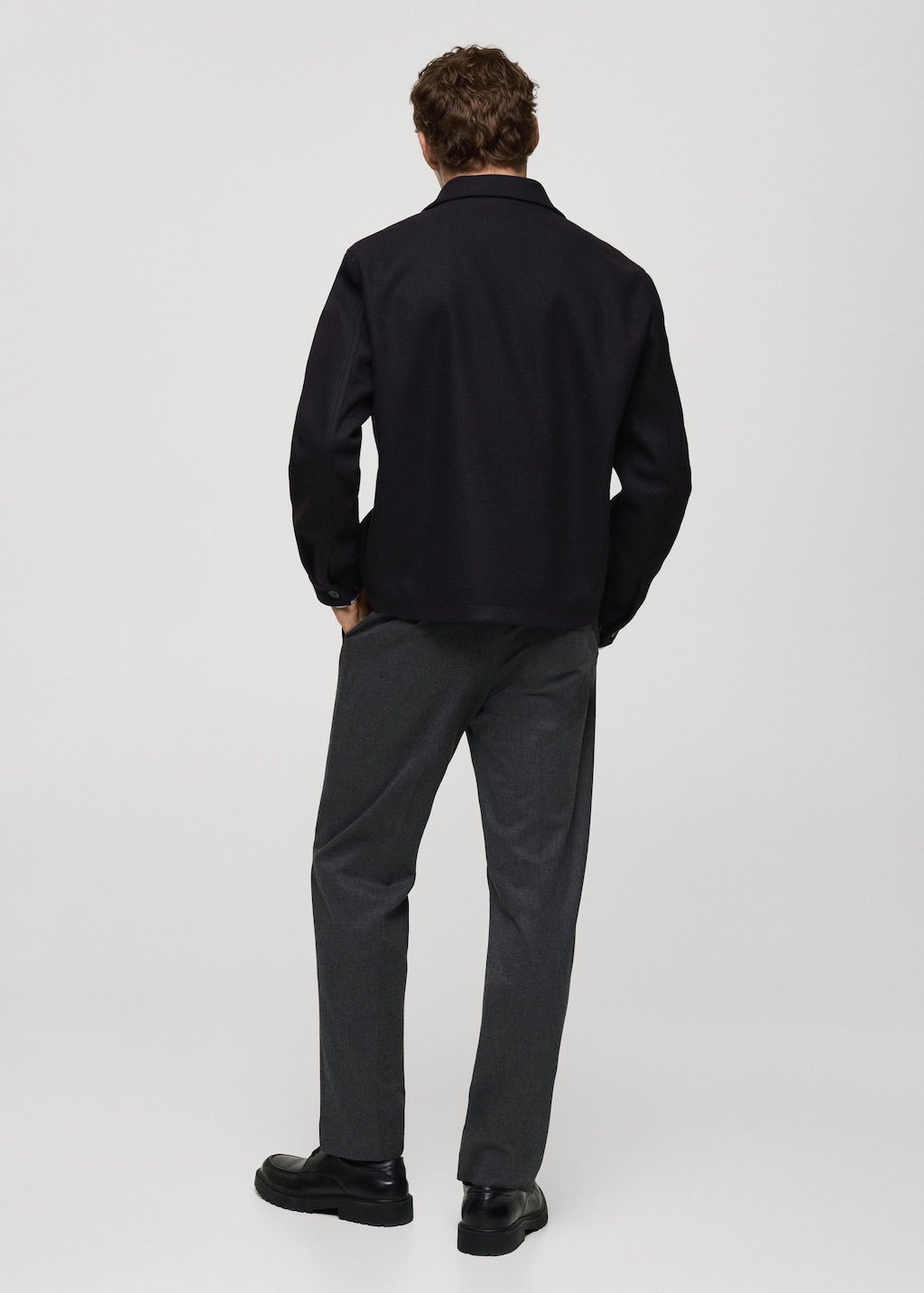 Regular fit zip up flannel jacket MANGO