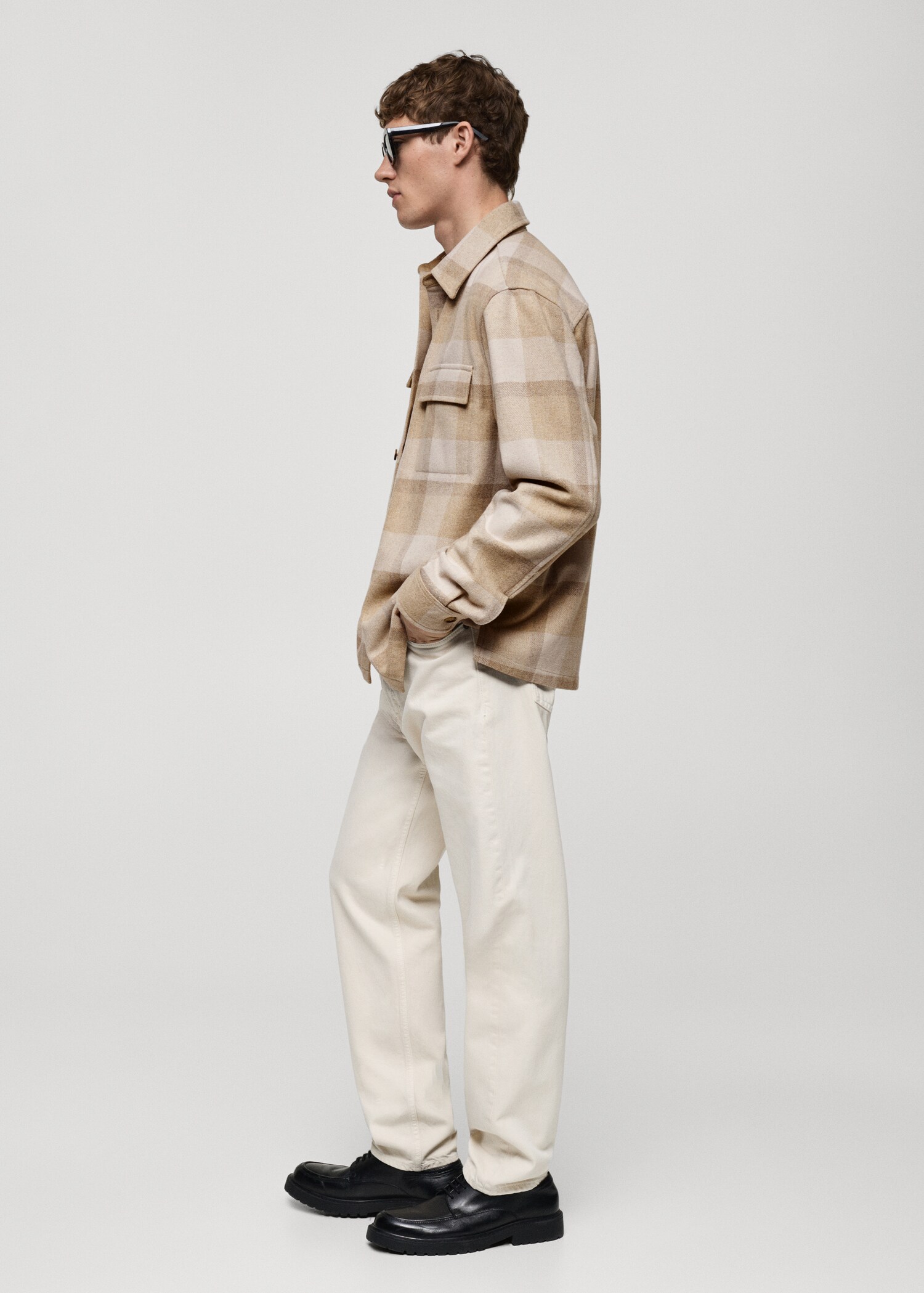 Check flannel wool overshirt - Details of the article 2