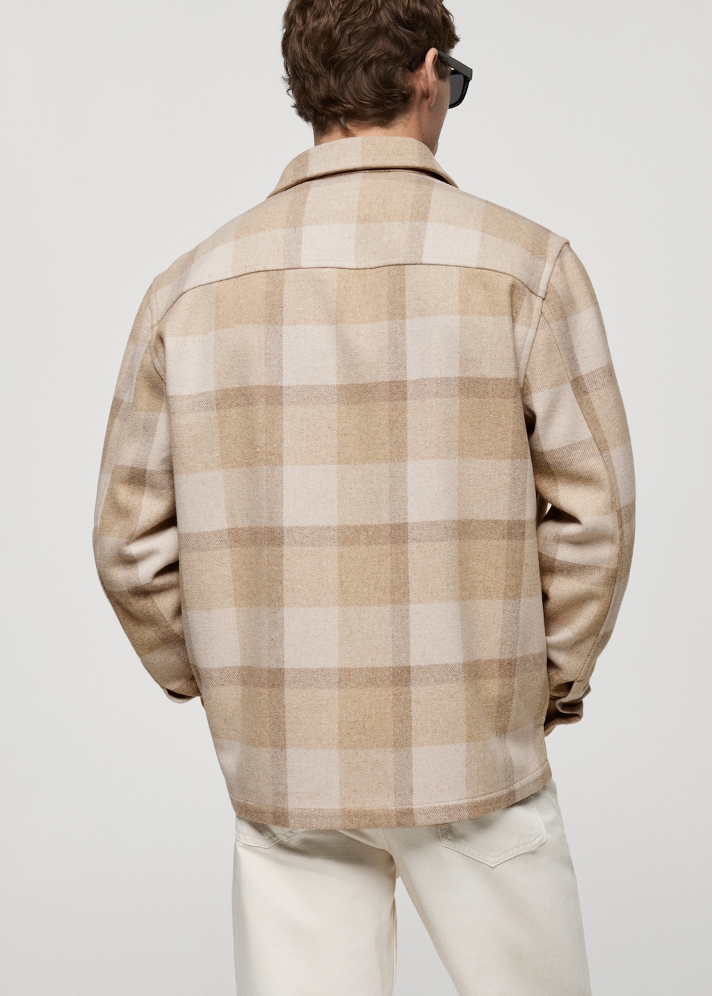 Check flannel wool overshirt - Men | MANGO USA