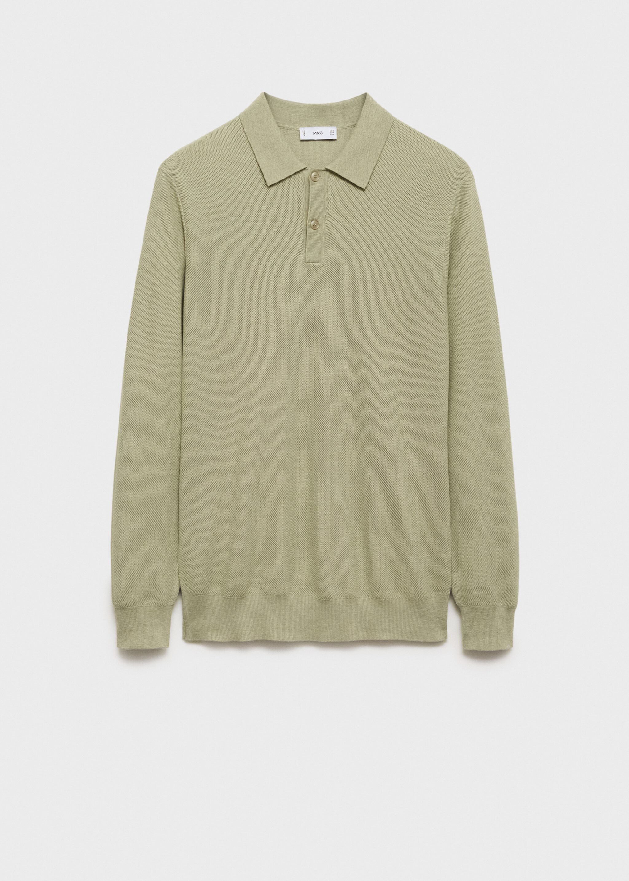 Micro-structured cotton knitted polo shirt - Article without model