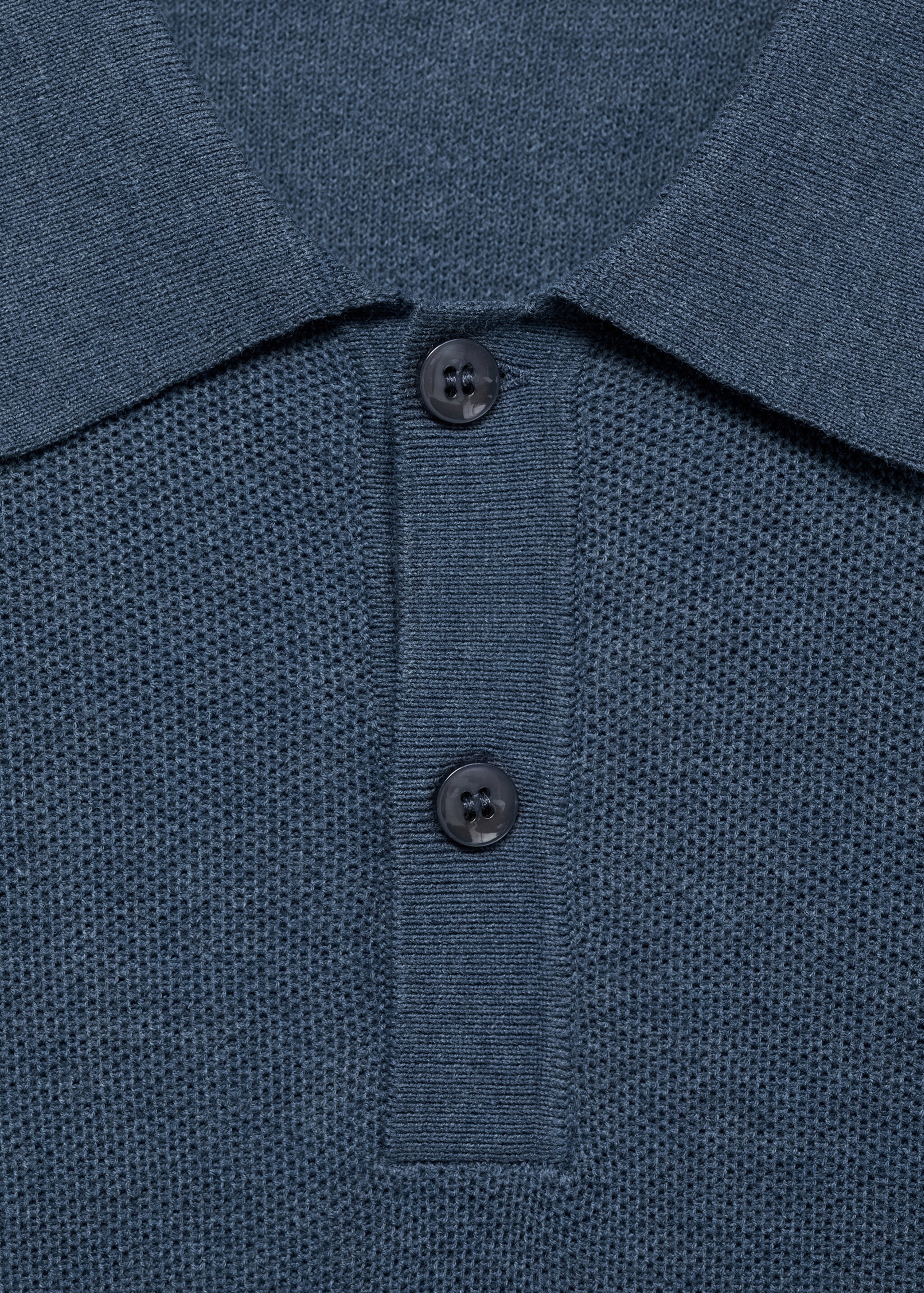 Pull-over polo maille coton microstructure - Détail de l'article 8