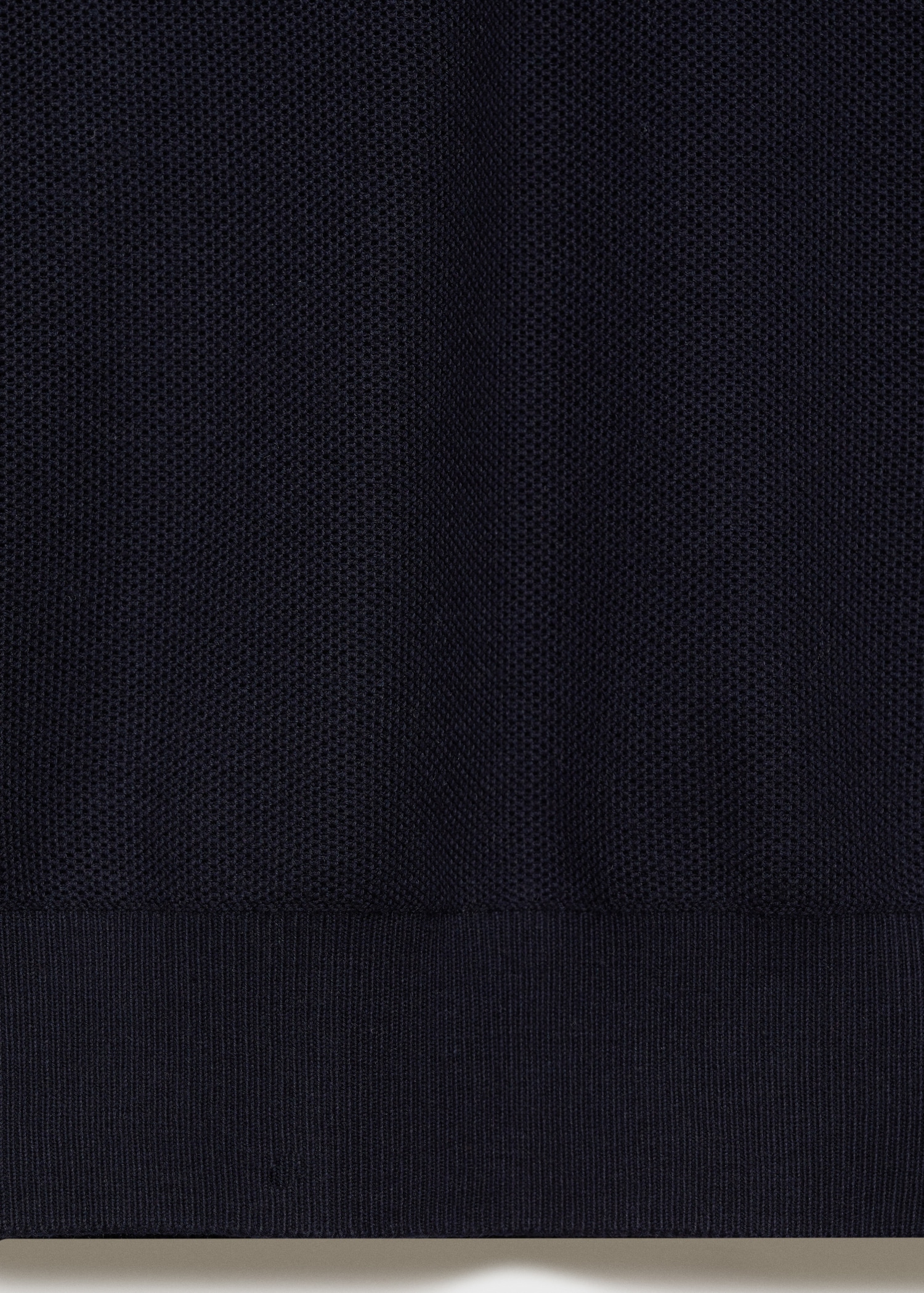 Micro-structured cotton knitted polo shirt - Details of the article 0