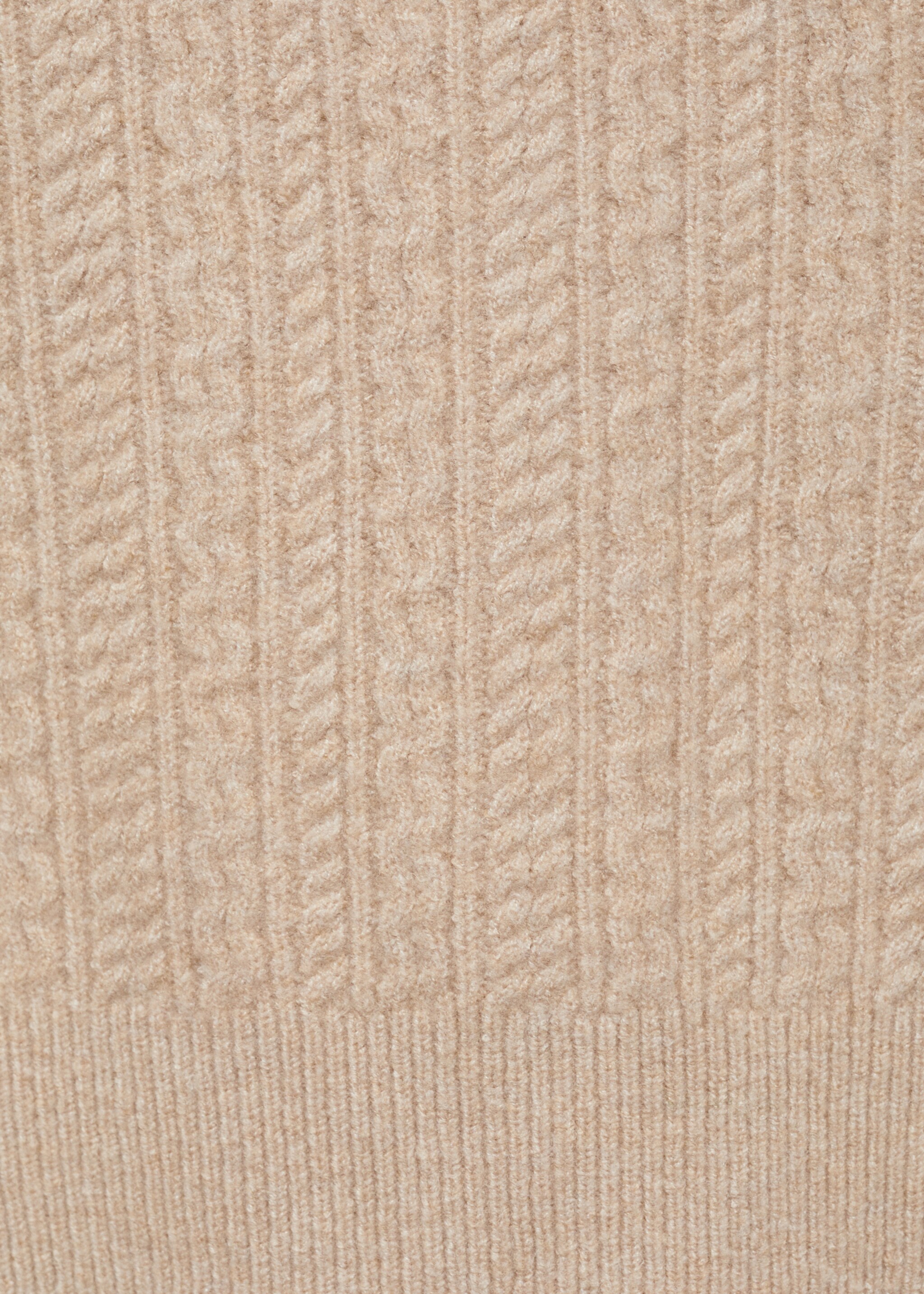 Braided knit turtleneck sweater - Details of the article 0, Beige. Ref: 87010605-00.