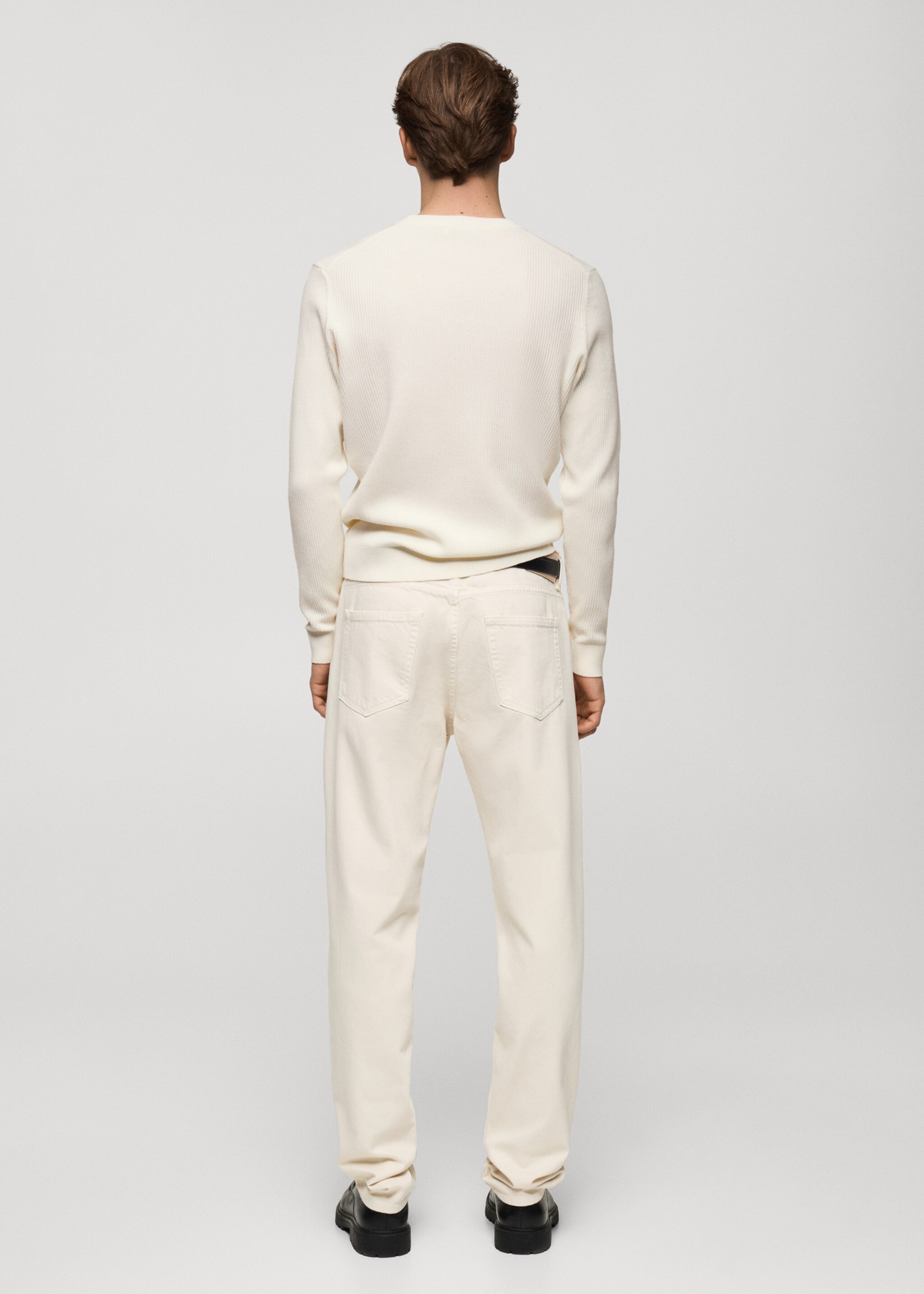 Fine ribbed knit cotton sweater - Reverse of the article