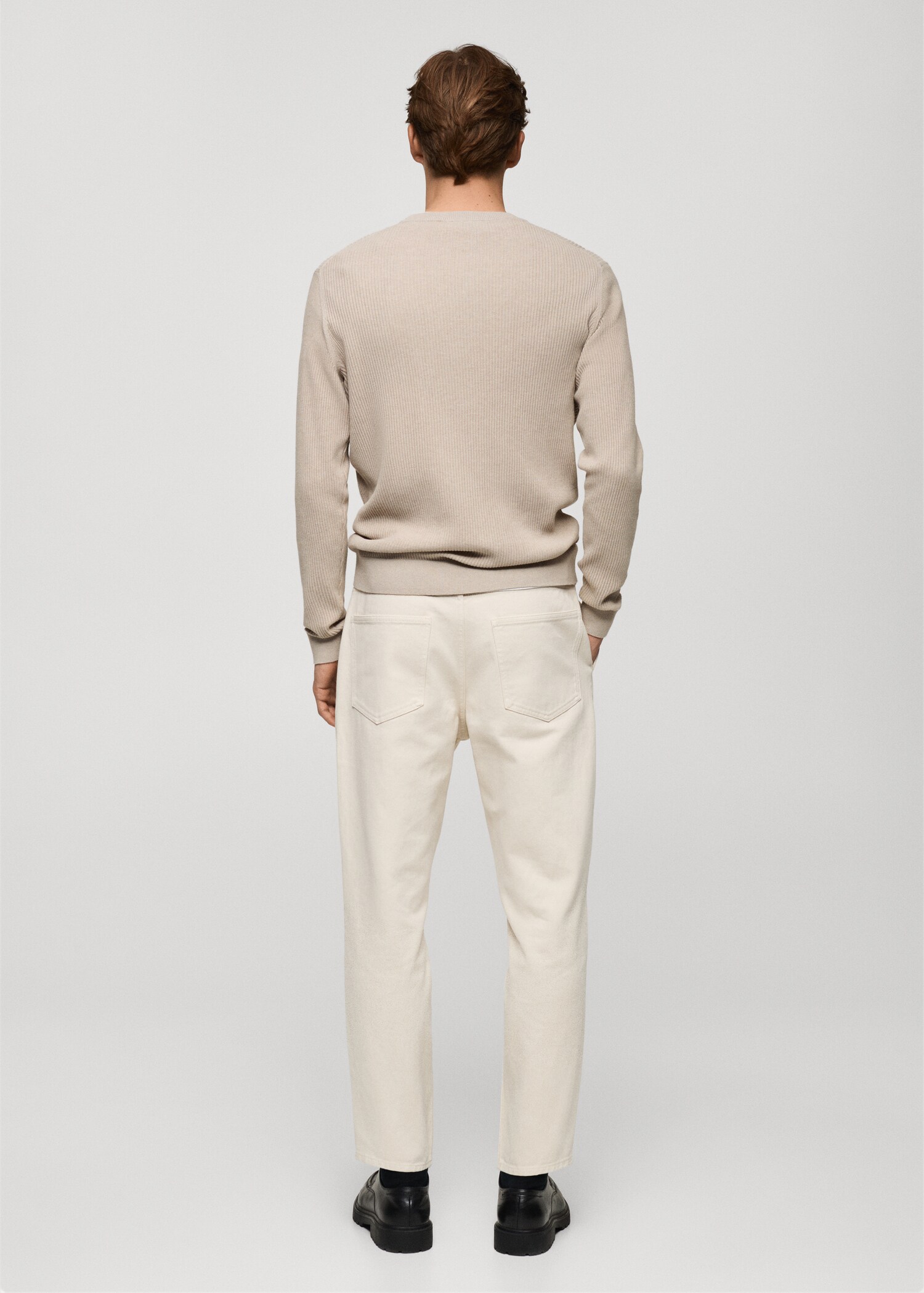 Fine rib-knit cotton sweater - Reverse of the article