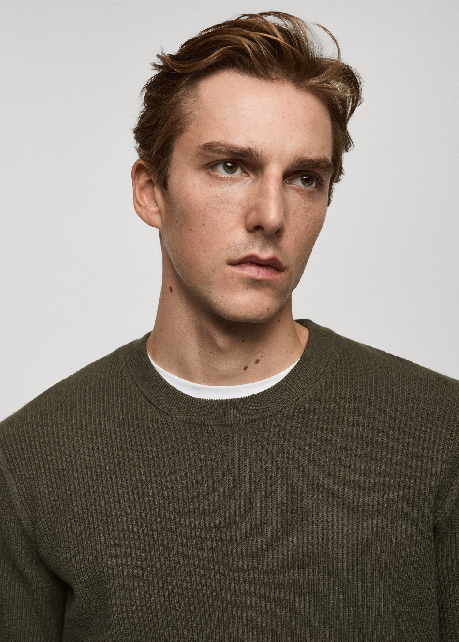 Fine rib-knit cotton sweater - Details of the article 1