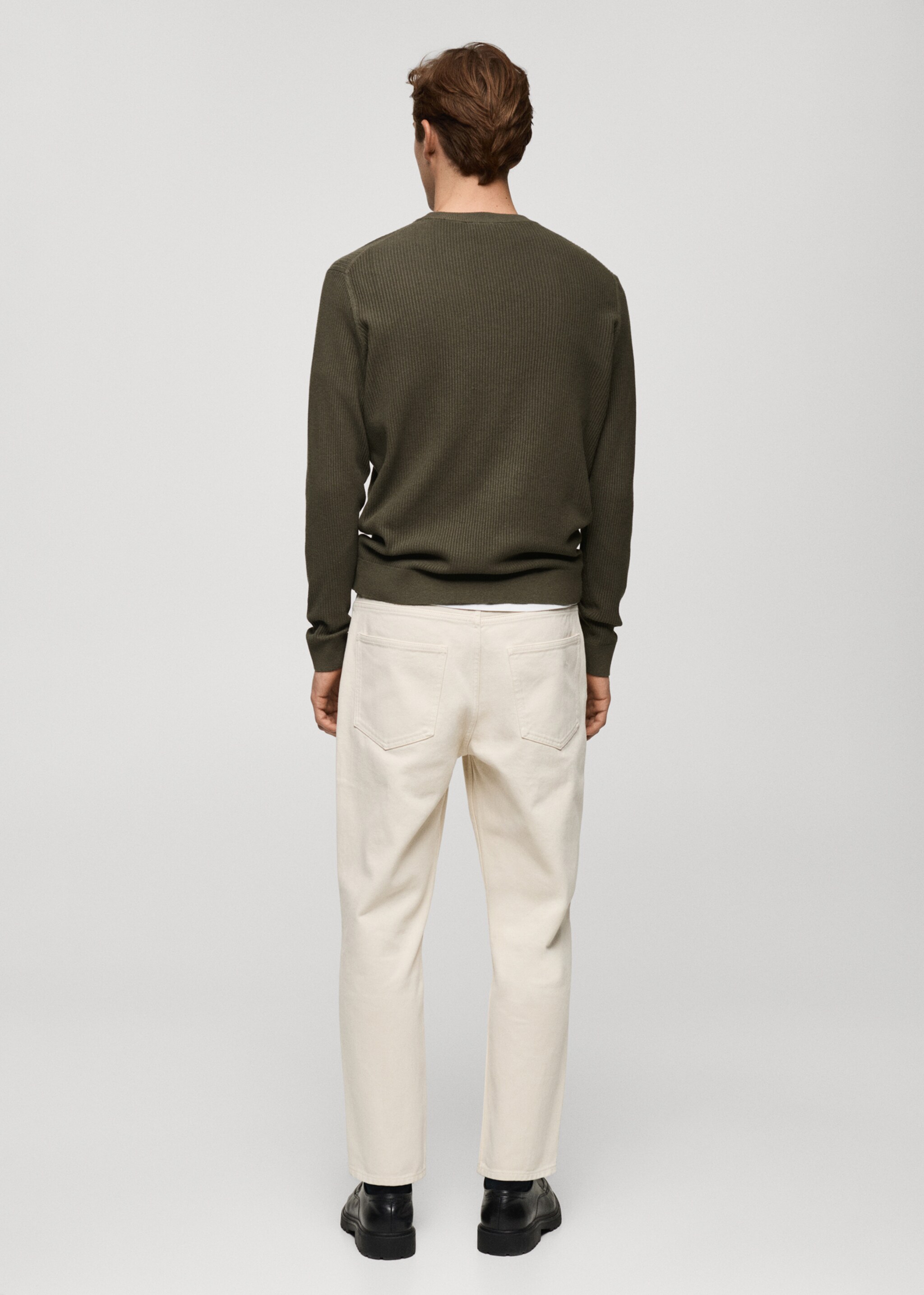 Fine ribbed knit cotton sweater - Reverse of the article