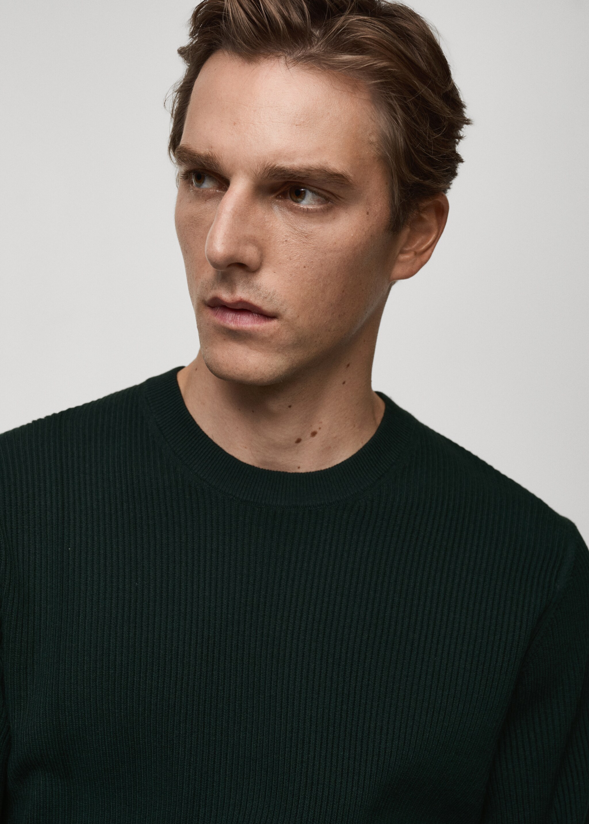 Fine rib-knit cotton sweater - Details of the article 1