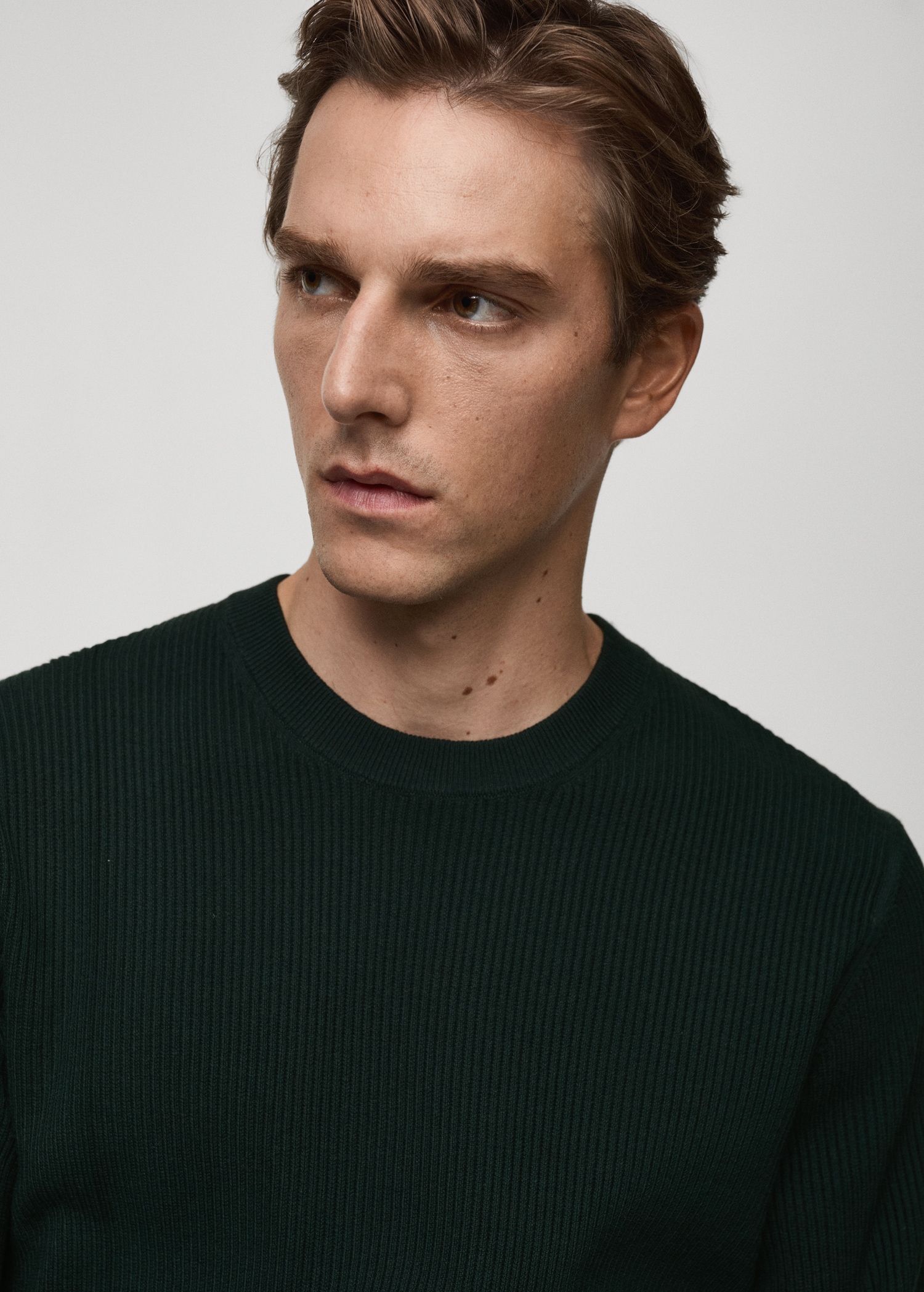 Fine rib-knit cotton sweater - Details of the article 1