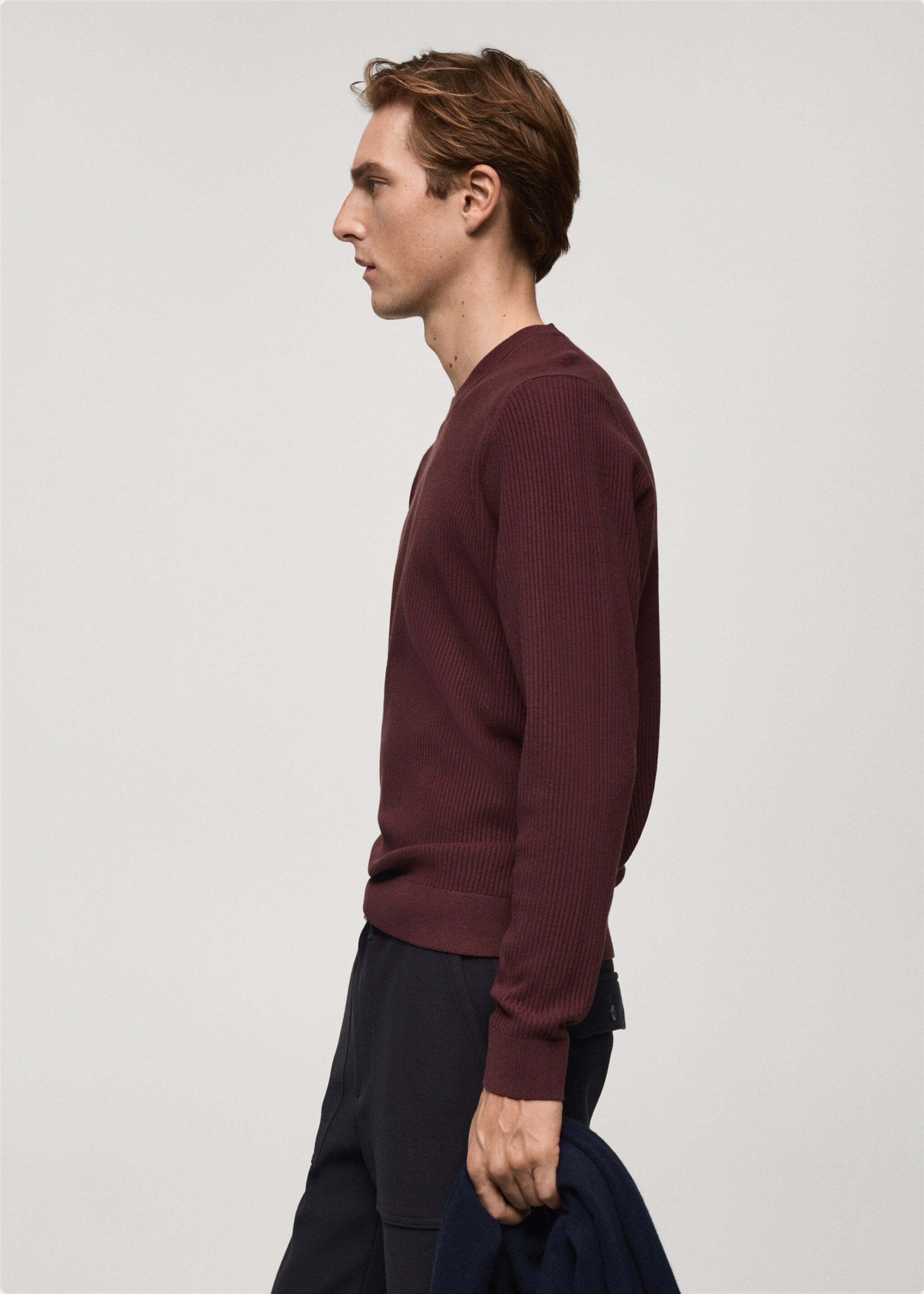 Fine ribbed knit cotton sweater - Details of the article 2