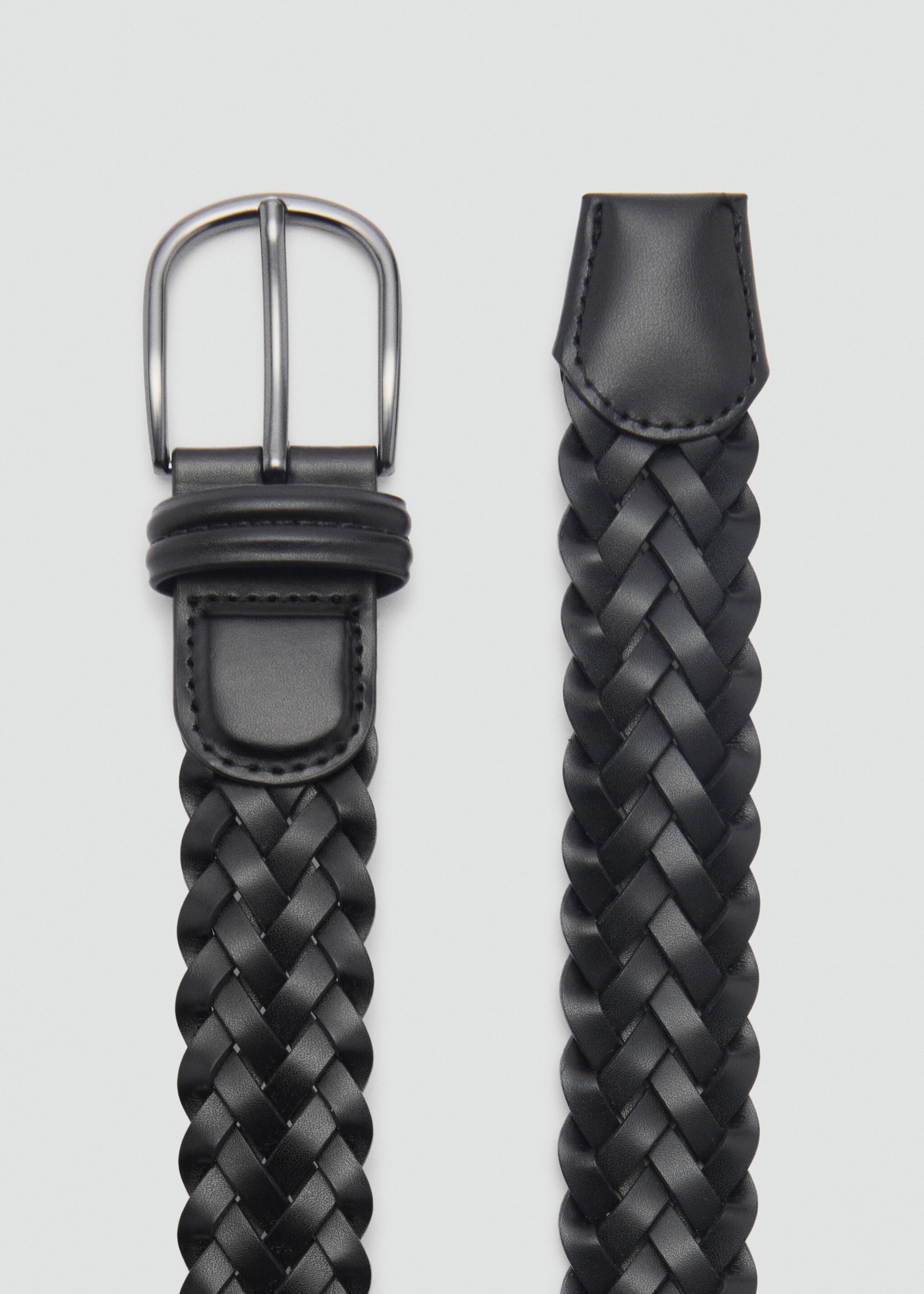 Braided leather belt - Medium plane
