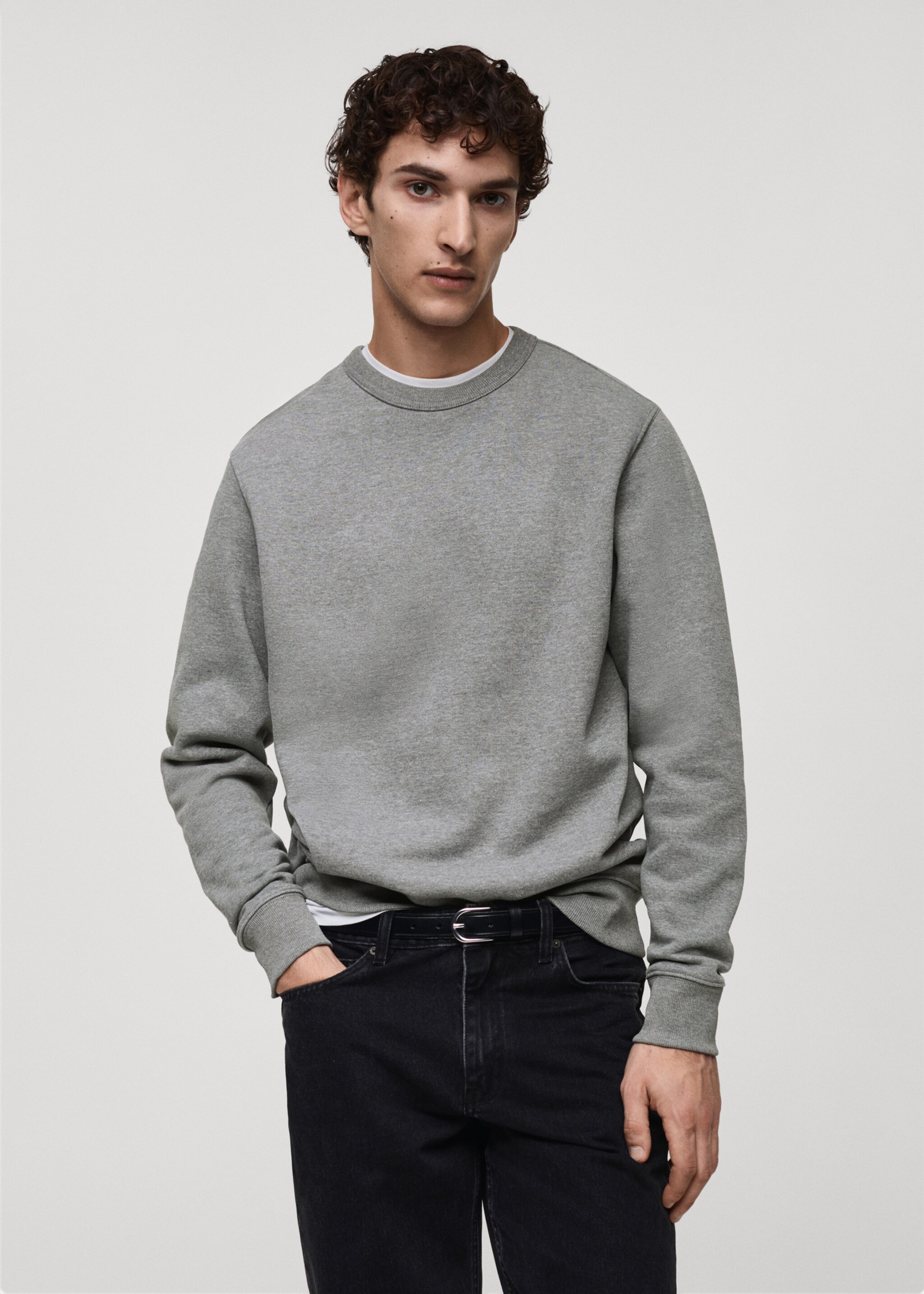Katoenen regular-fit sweatshirt - Middenvlak
