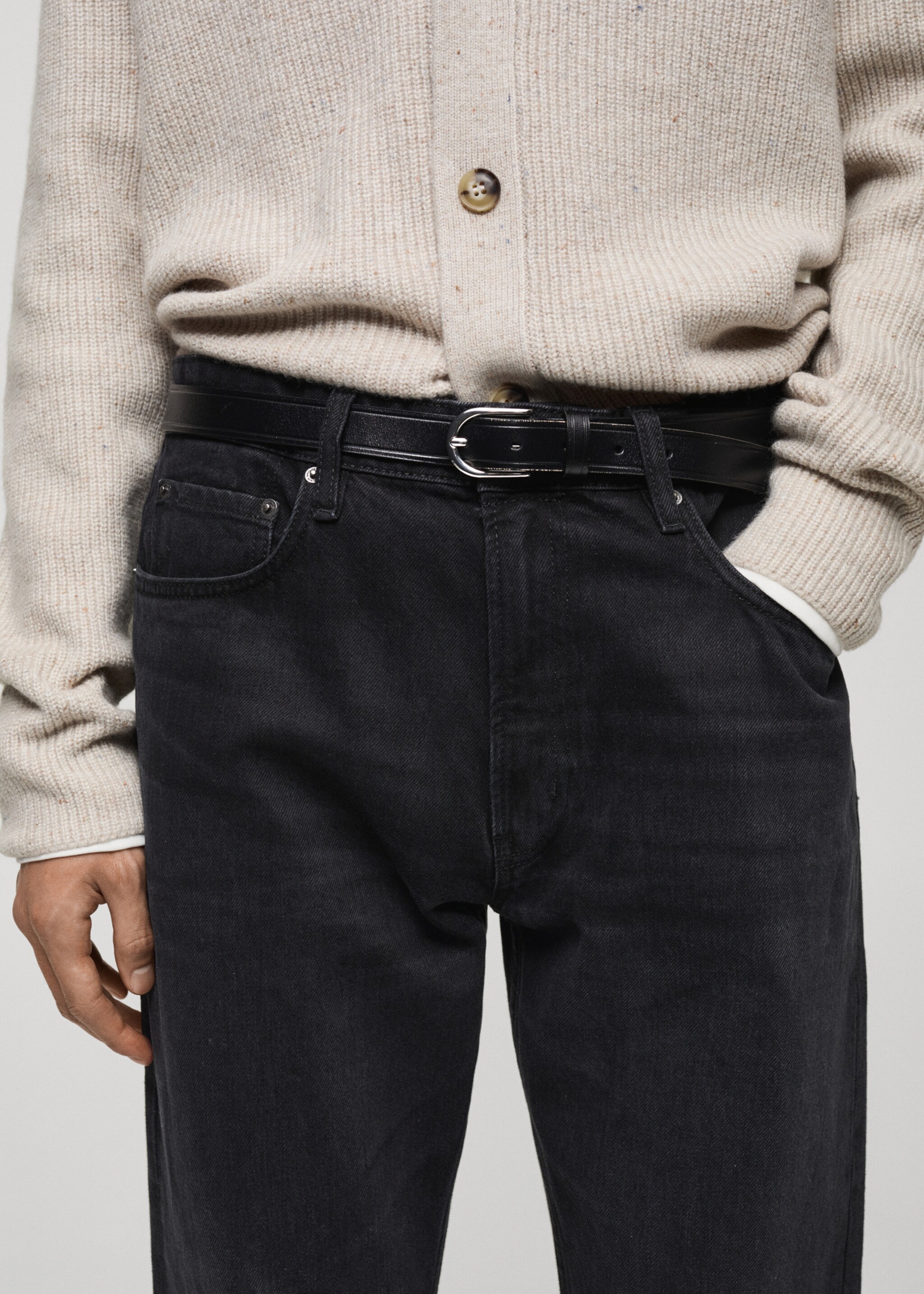 Schwarze Straight-Fit-Jeans Moby - Detail des Artikels 1