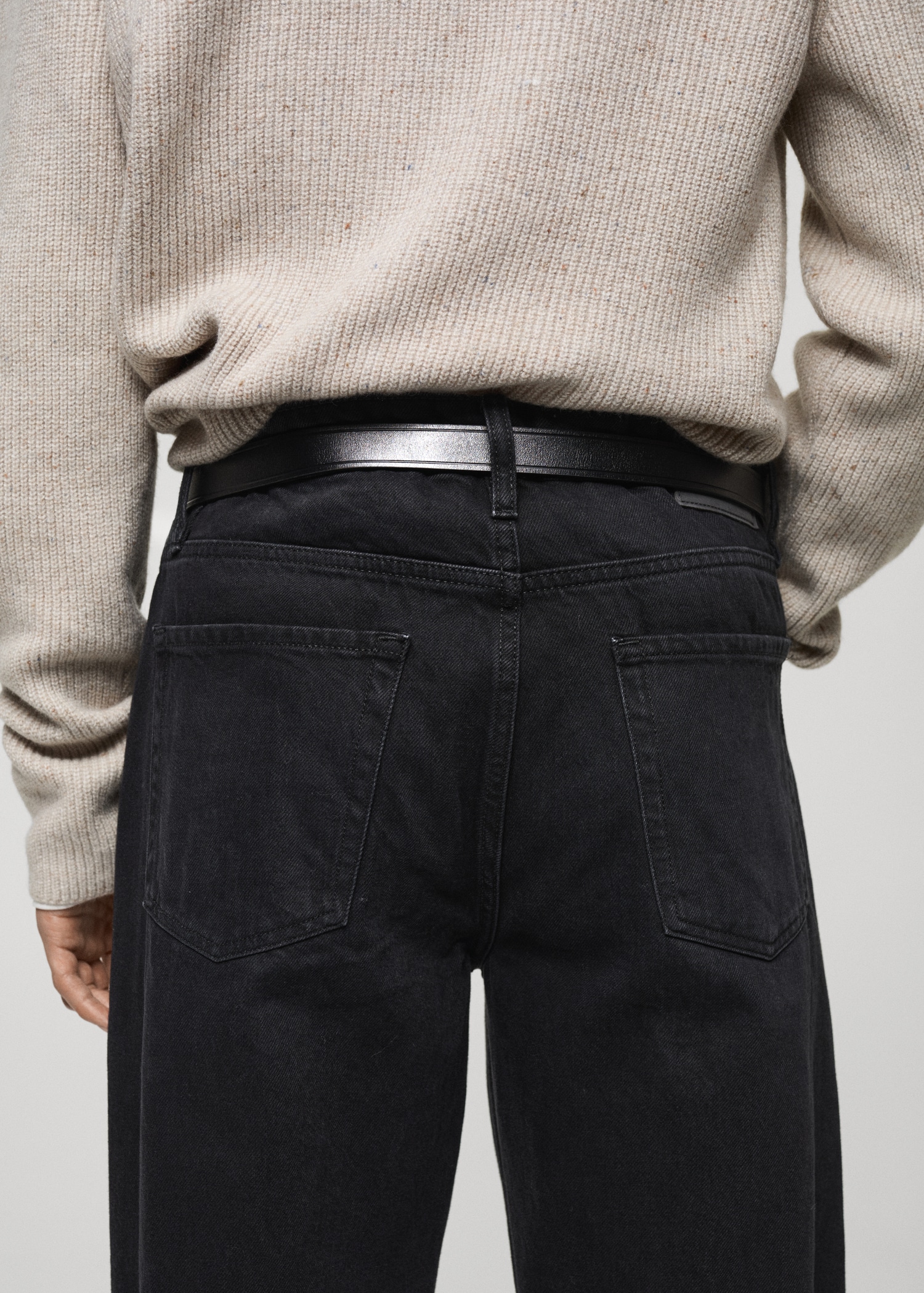 Schwarze Straight-Fit-Jeans Moby - Detail des Artikels 6