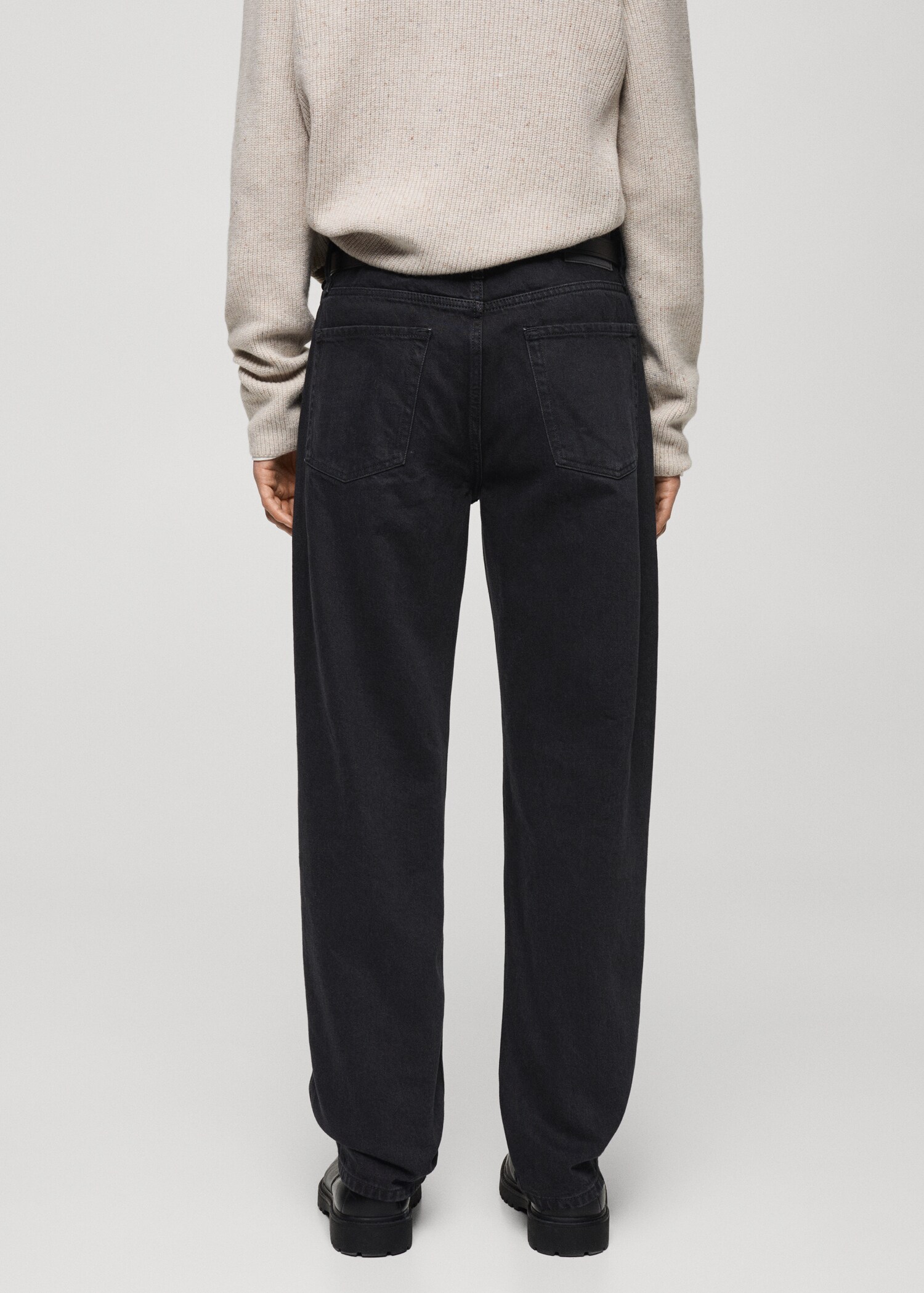 Schwarze Straight-Fit-Jeans Moby - Rückseite des Artikels