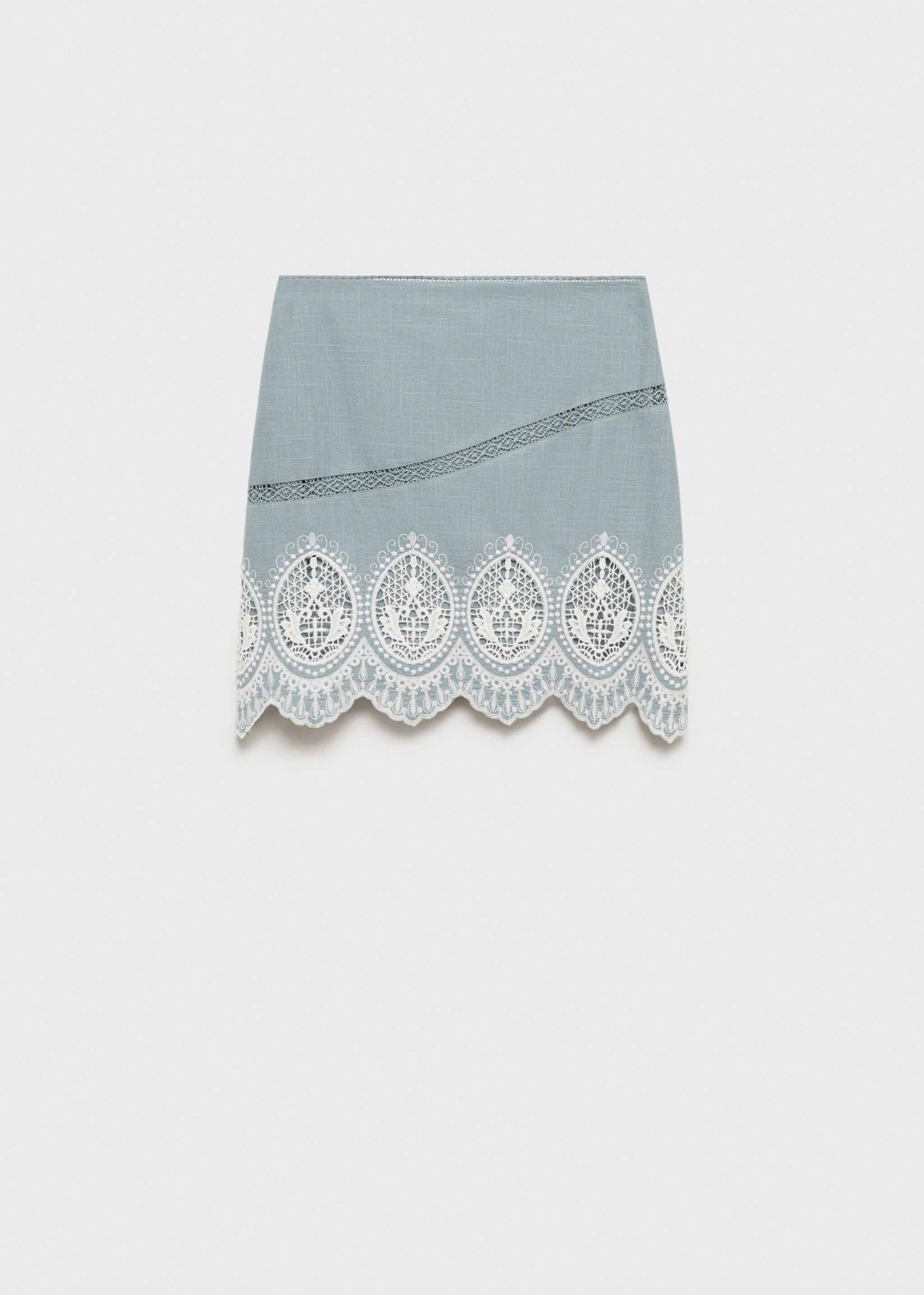 Cotton skirt with embroidered hem - Article without model