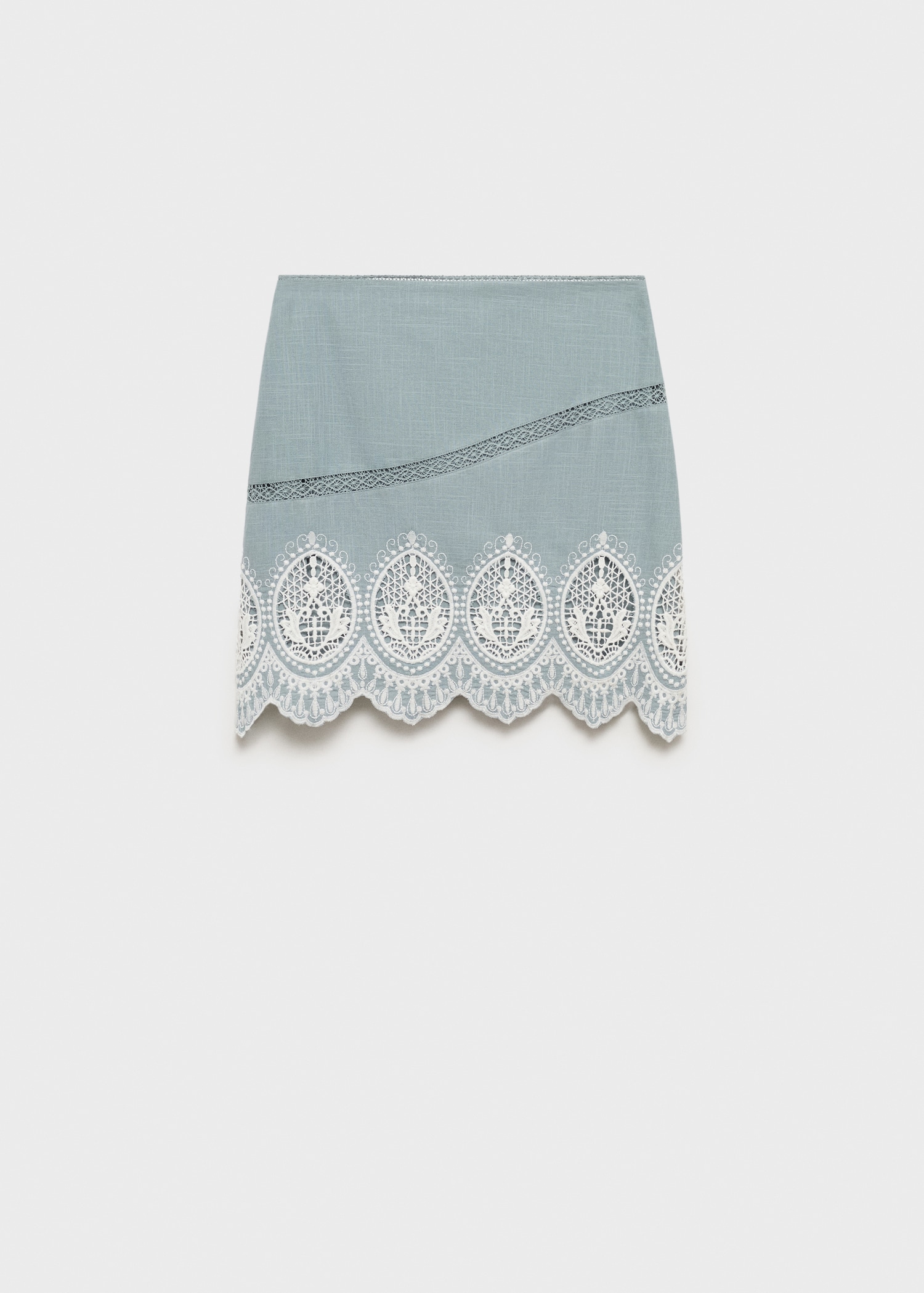 Cotton skirt with embroidered hem - Article without model