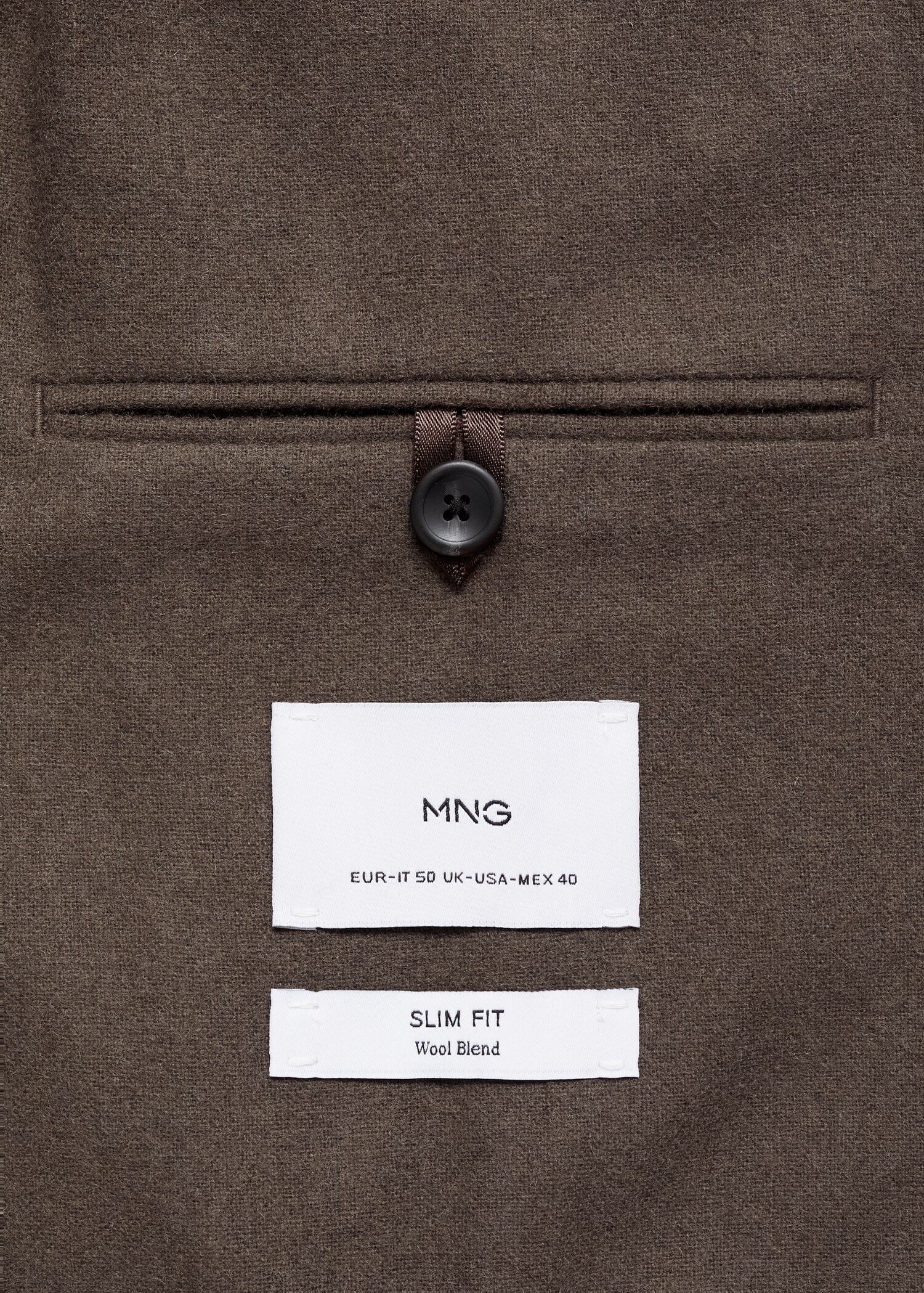 Blazer campuran wol slim fit - Rincian barang 0