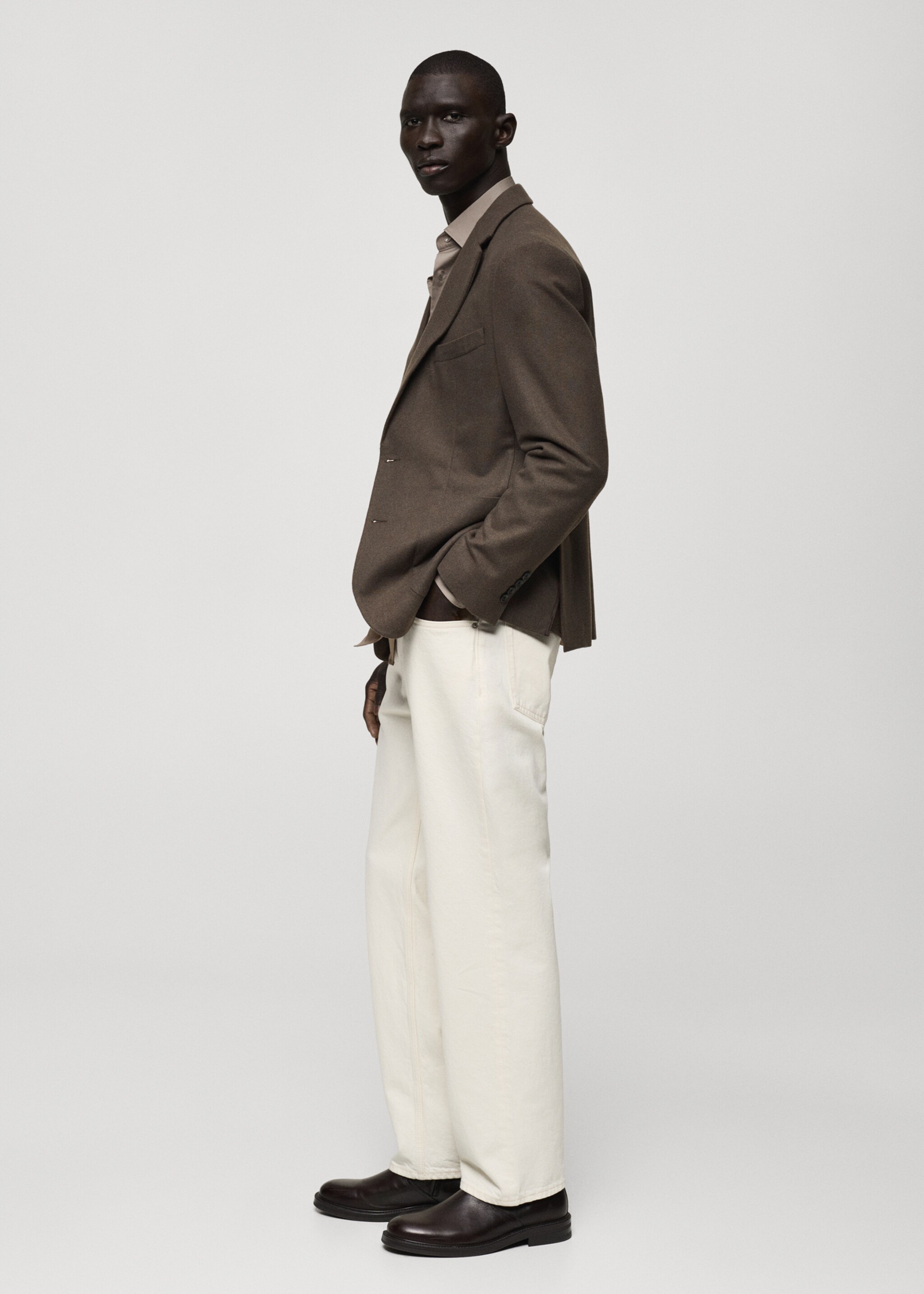 Slim fit wool blend blazer - Details of the article 2
