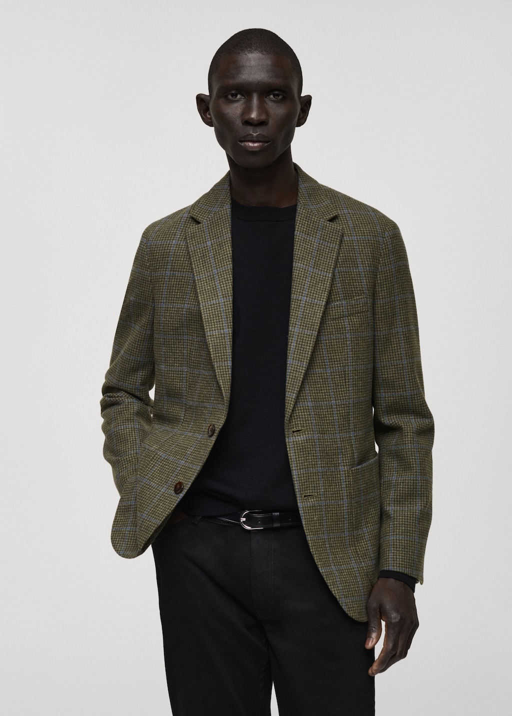 Slim fit wool houndstooth blazer Men MANGO Greece