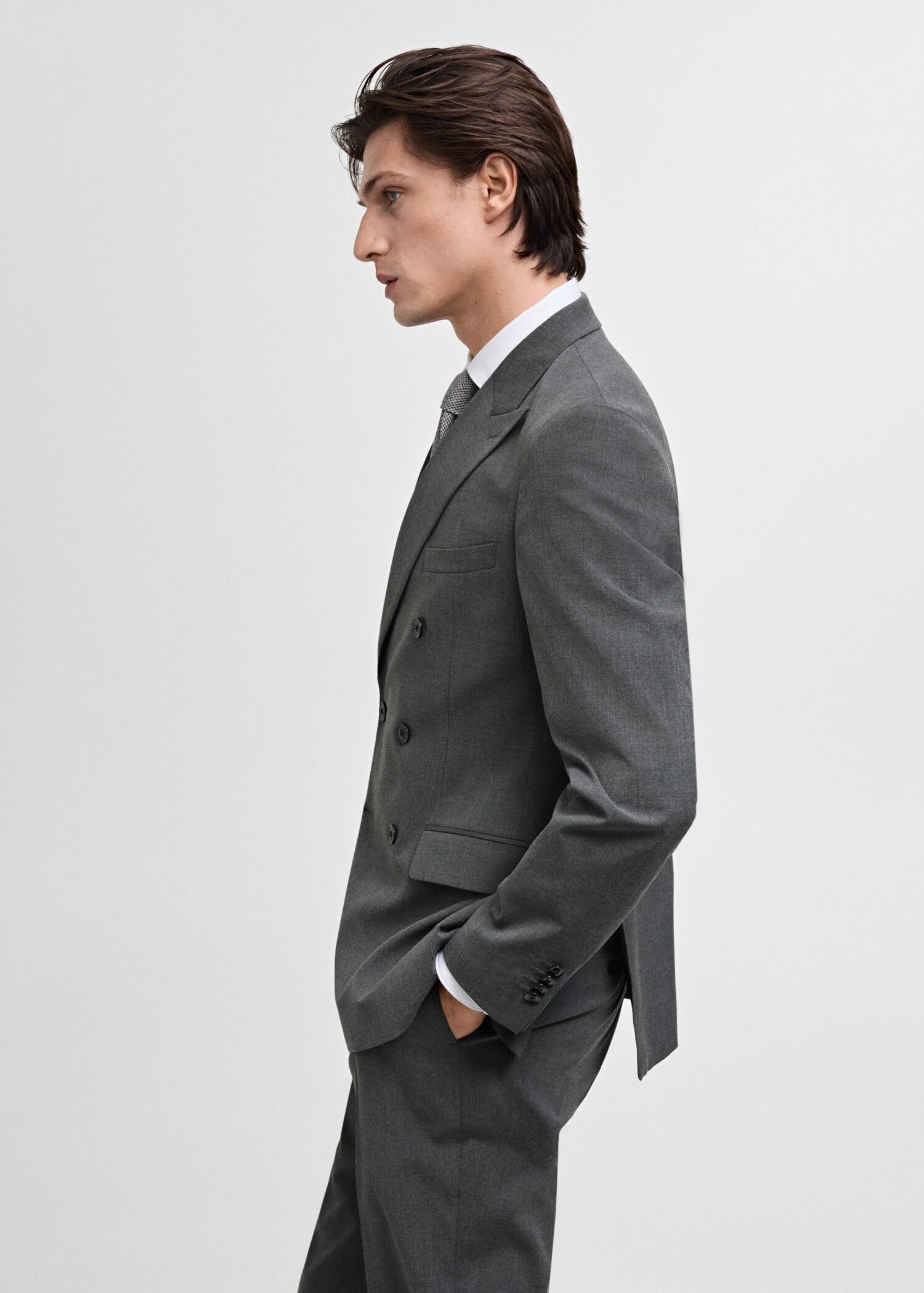 Monaco double-breasted slim-fit suit jacket - Details of the article 2