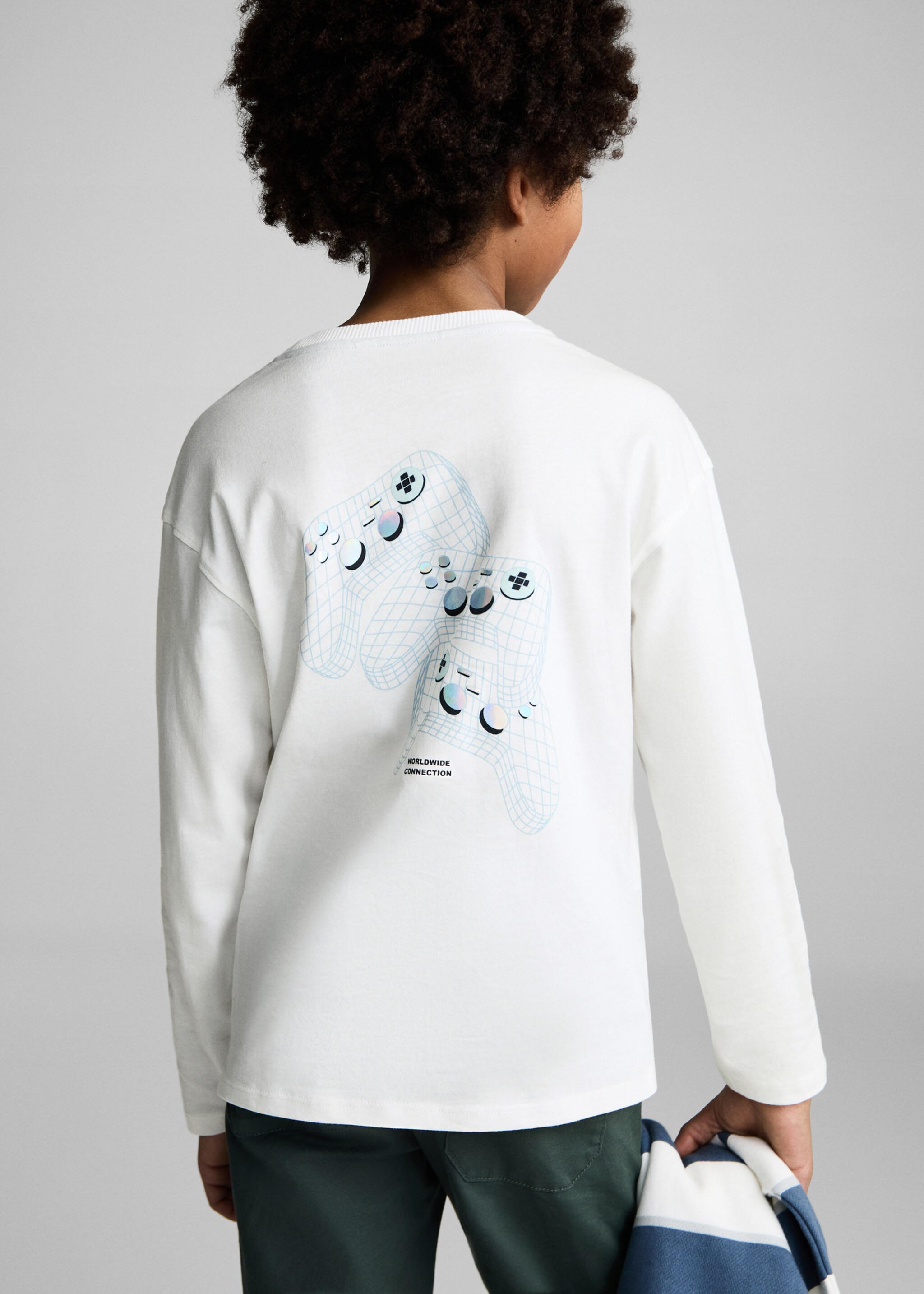 Camiseta manga larga estampada - Plano medio