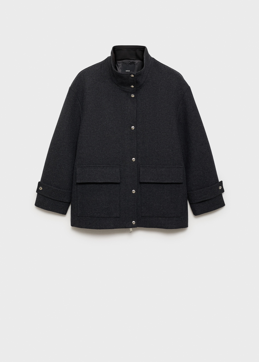 High neck midi wool coat - Women | MANGO USA