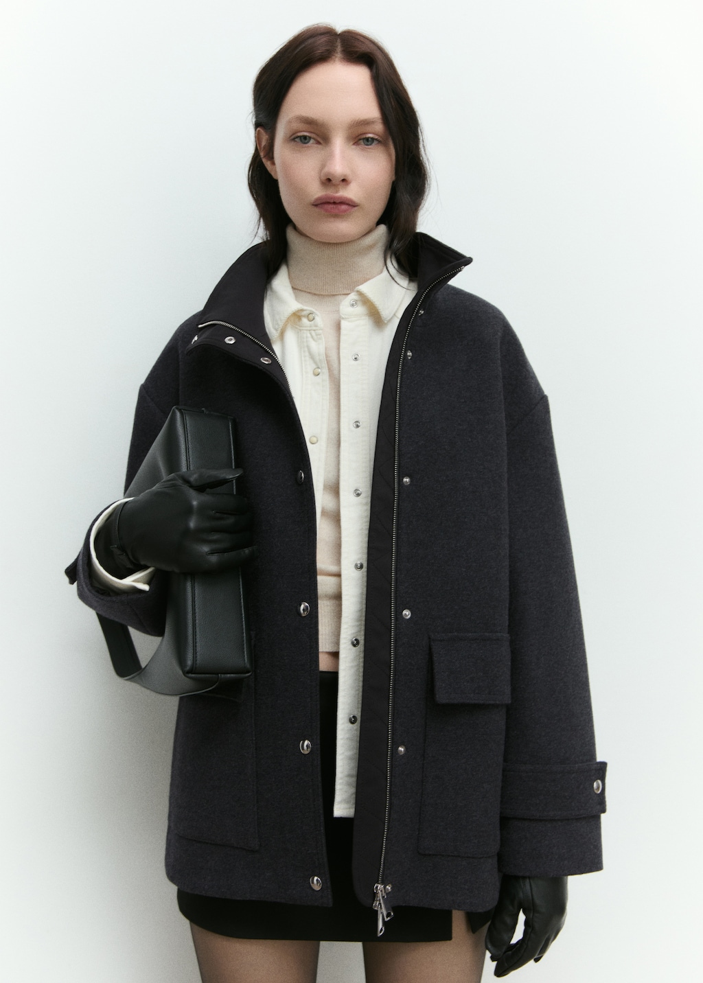 High neck midi wool coat - Women | MANGO USA High neck midi wool coat - Women | MANGO USA