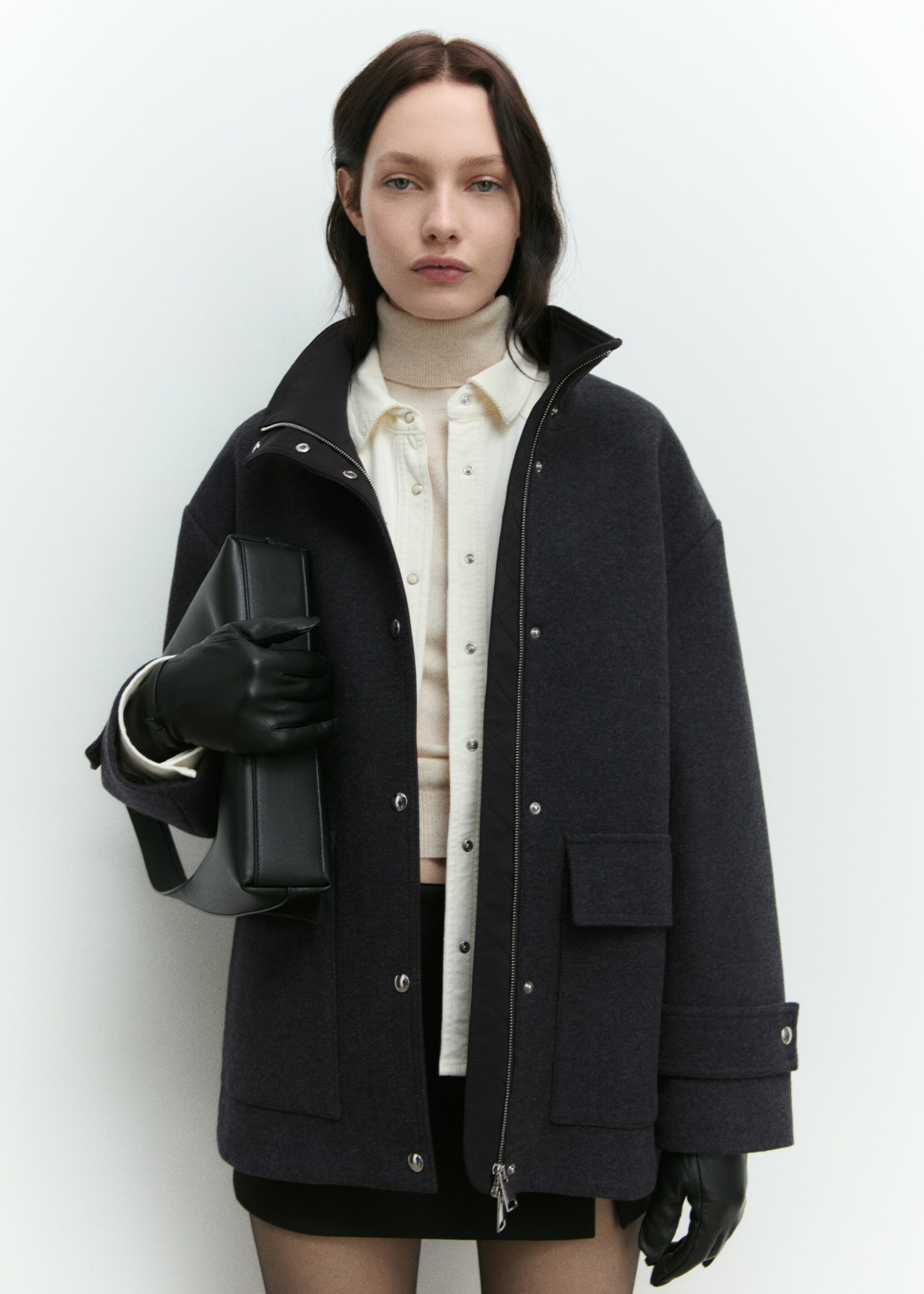 Manteau laine midi col montant - Détail de l'article 6