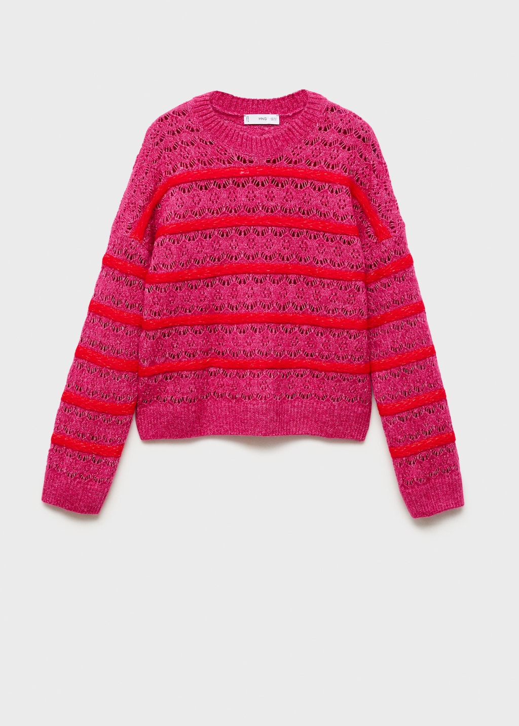 Two-tone openwork sweater - Women | MANGO USA Two-tone openwork sweater - Women | MANGO USA