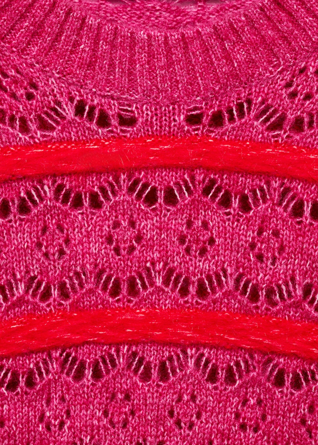 Two-tone openwork sweater - Women | MANGO USA