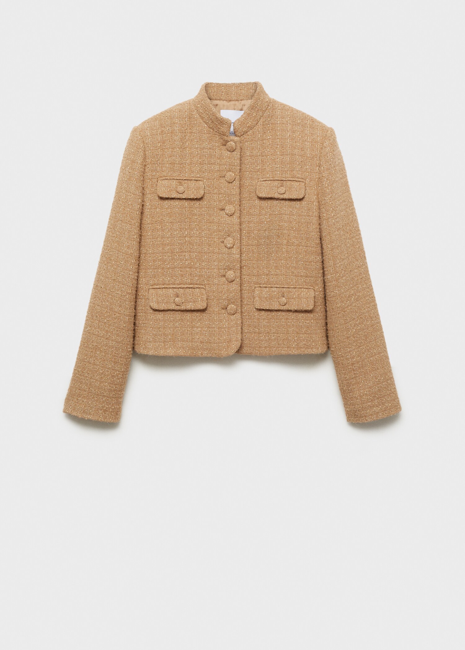 Tweed jacket with striped collar - Article without model