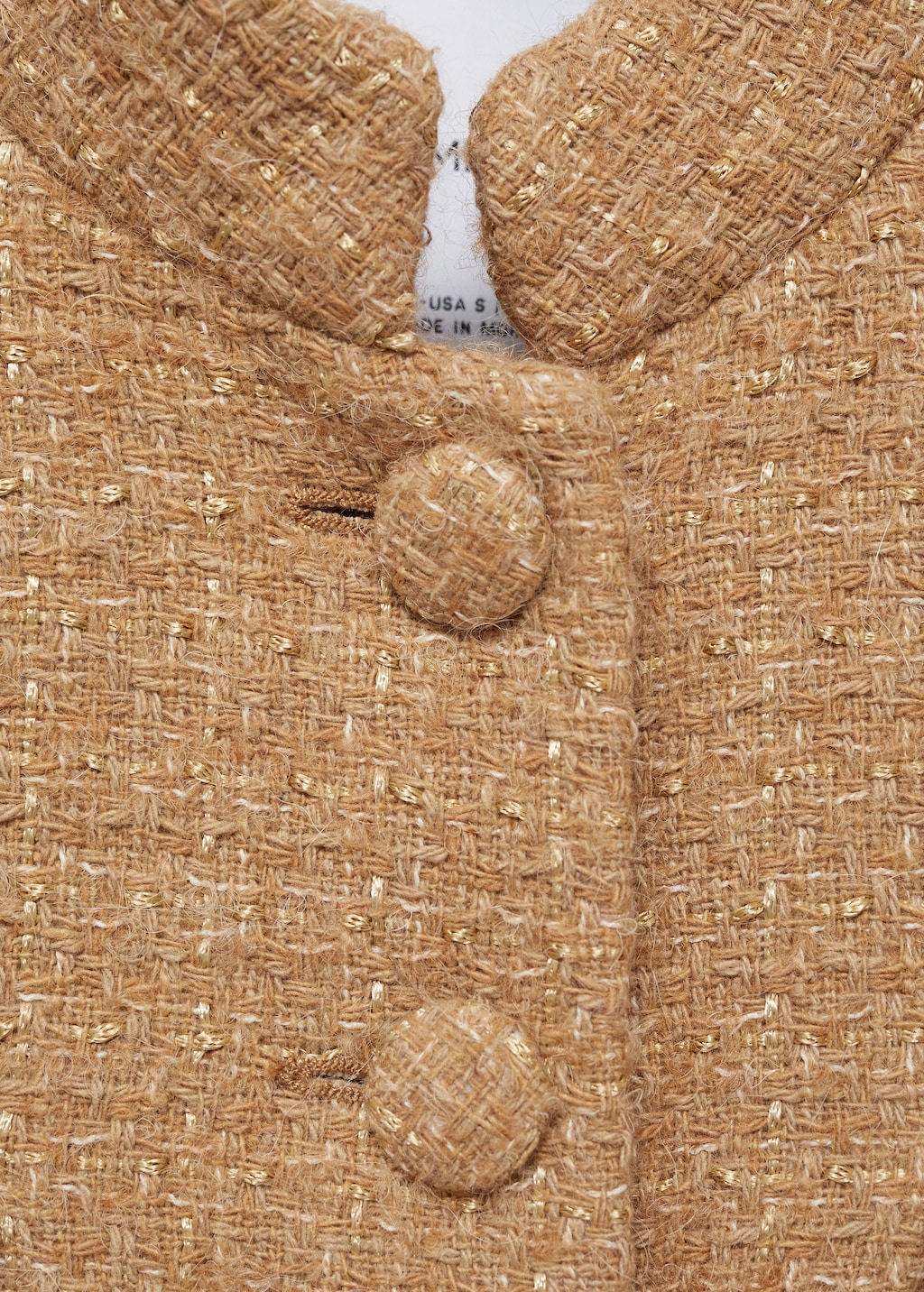 Tweed jacket with striped collar - Women | MANGO USA Tweed jacket with striped collar - Women | MANGO USA