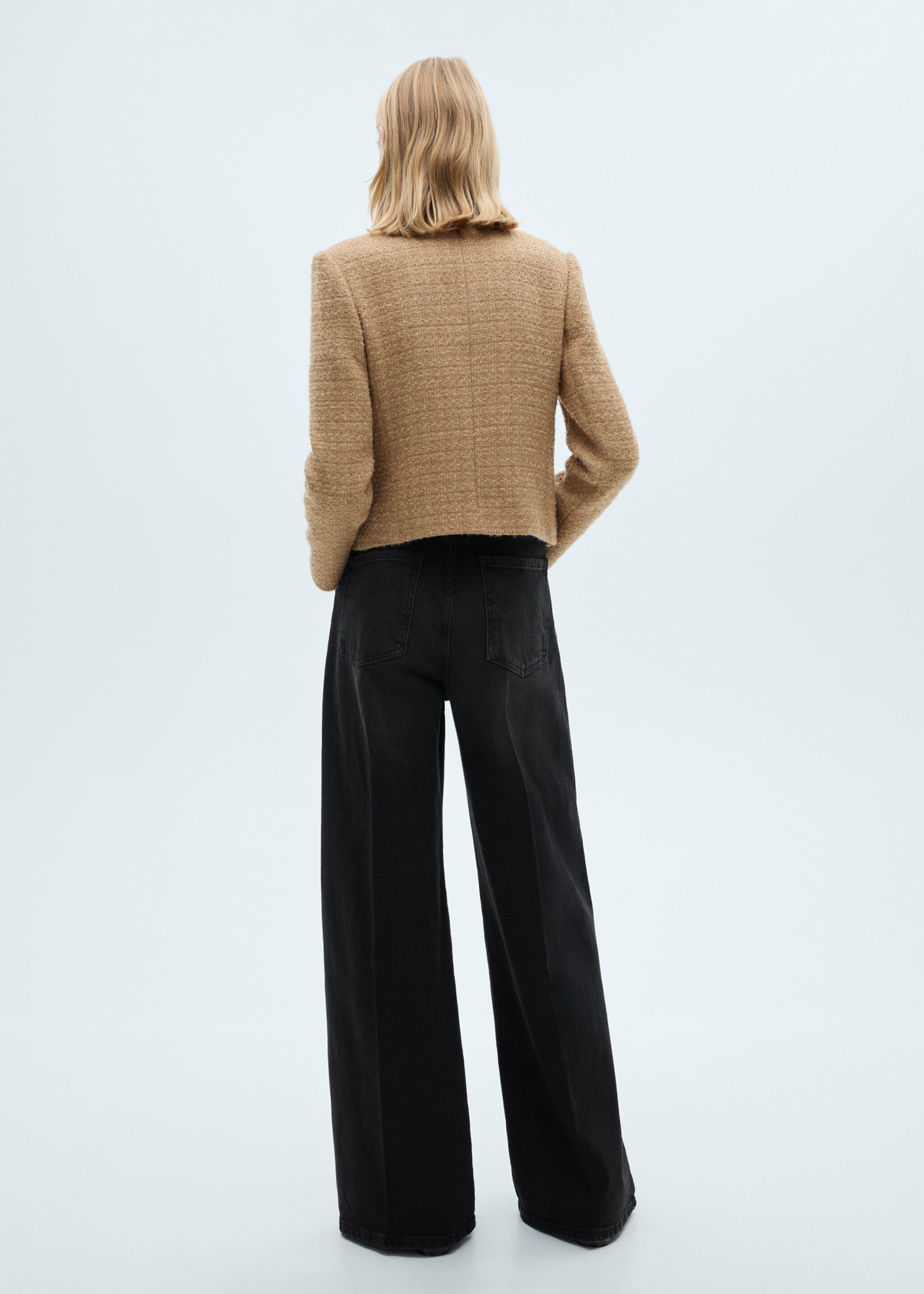 Tweed jacket with striped collar - Reverse of the article