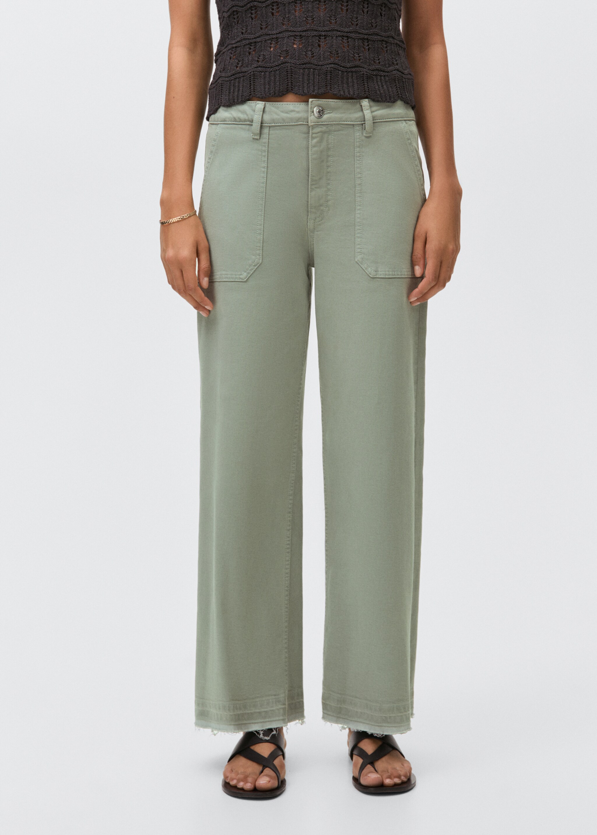Culotte trousers with pockets - Medium plane