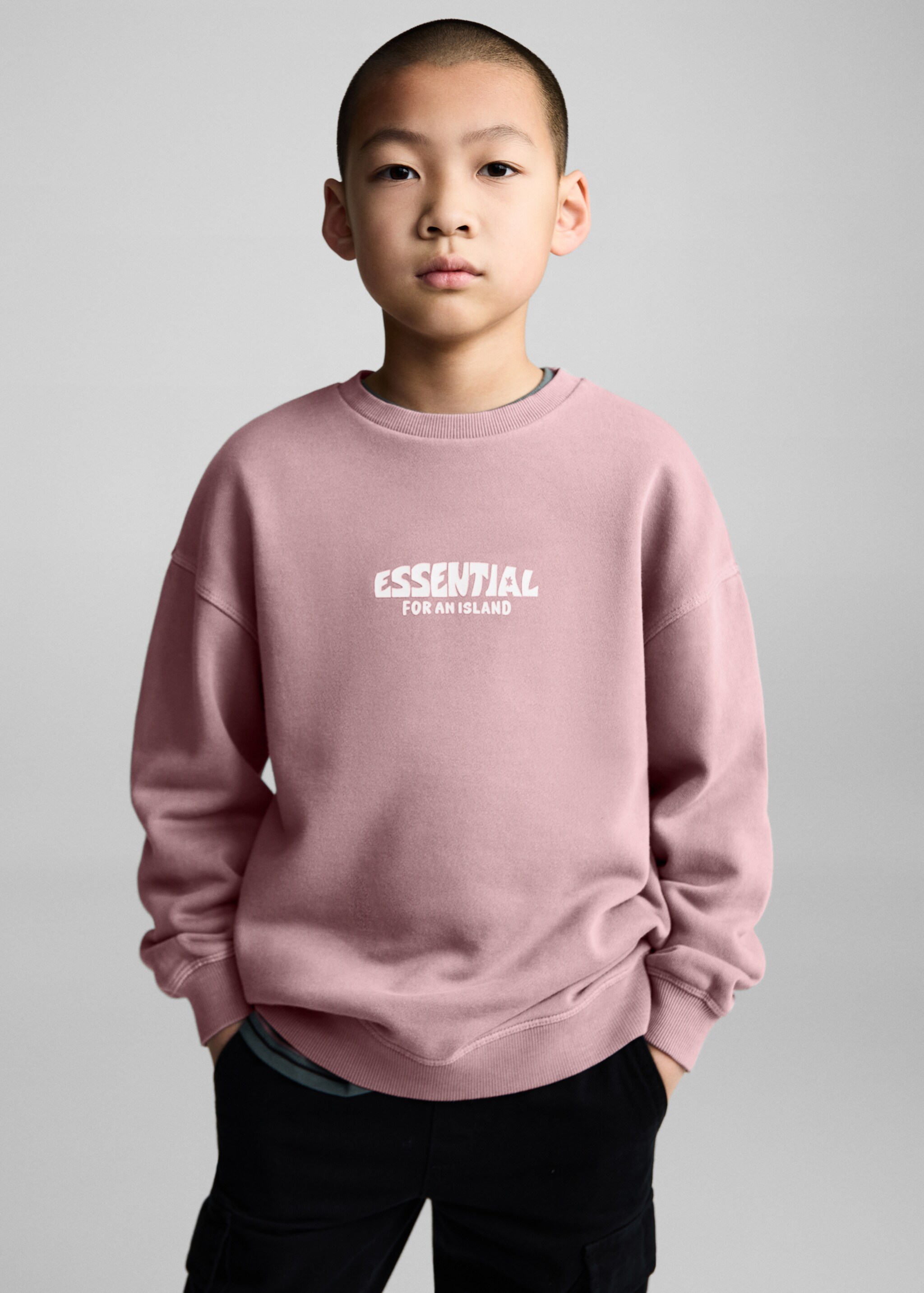Sudadera algodón mensaje - Plano medio