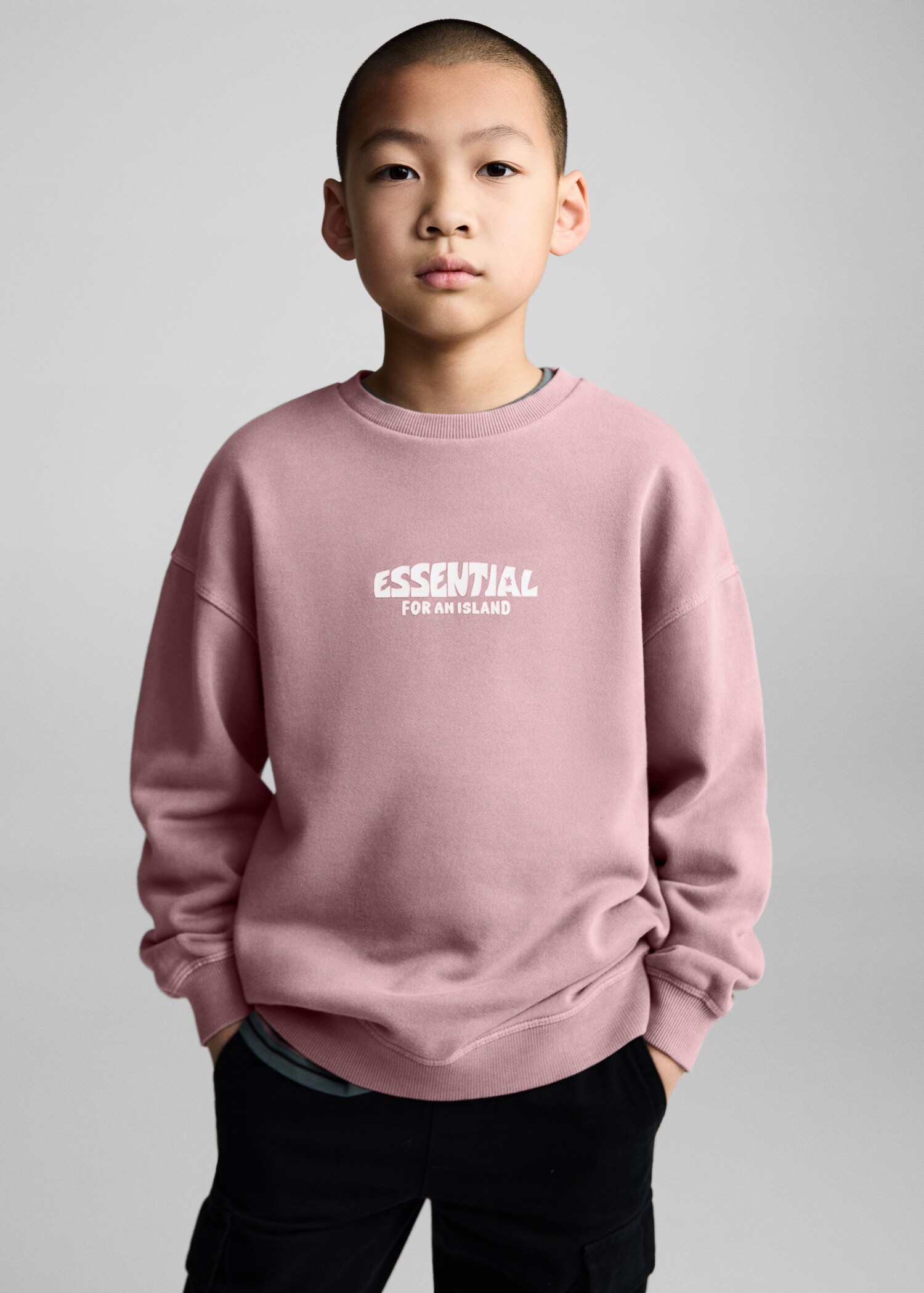Sudadera algodón mensaje - Plano medio