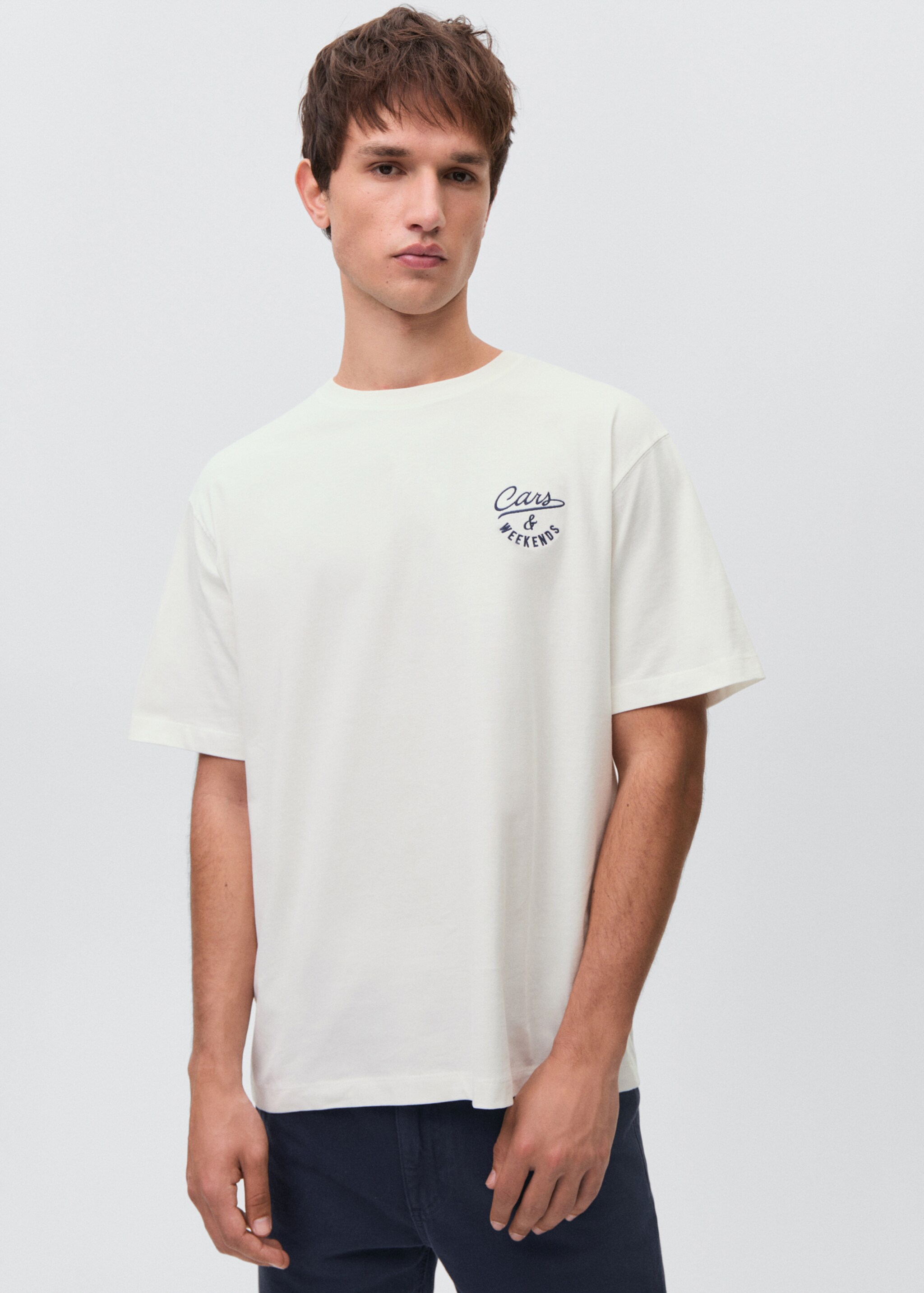 Printed cotton-blend T-shirt - Medium plane