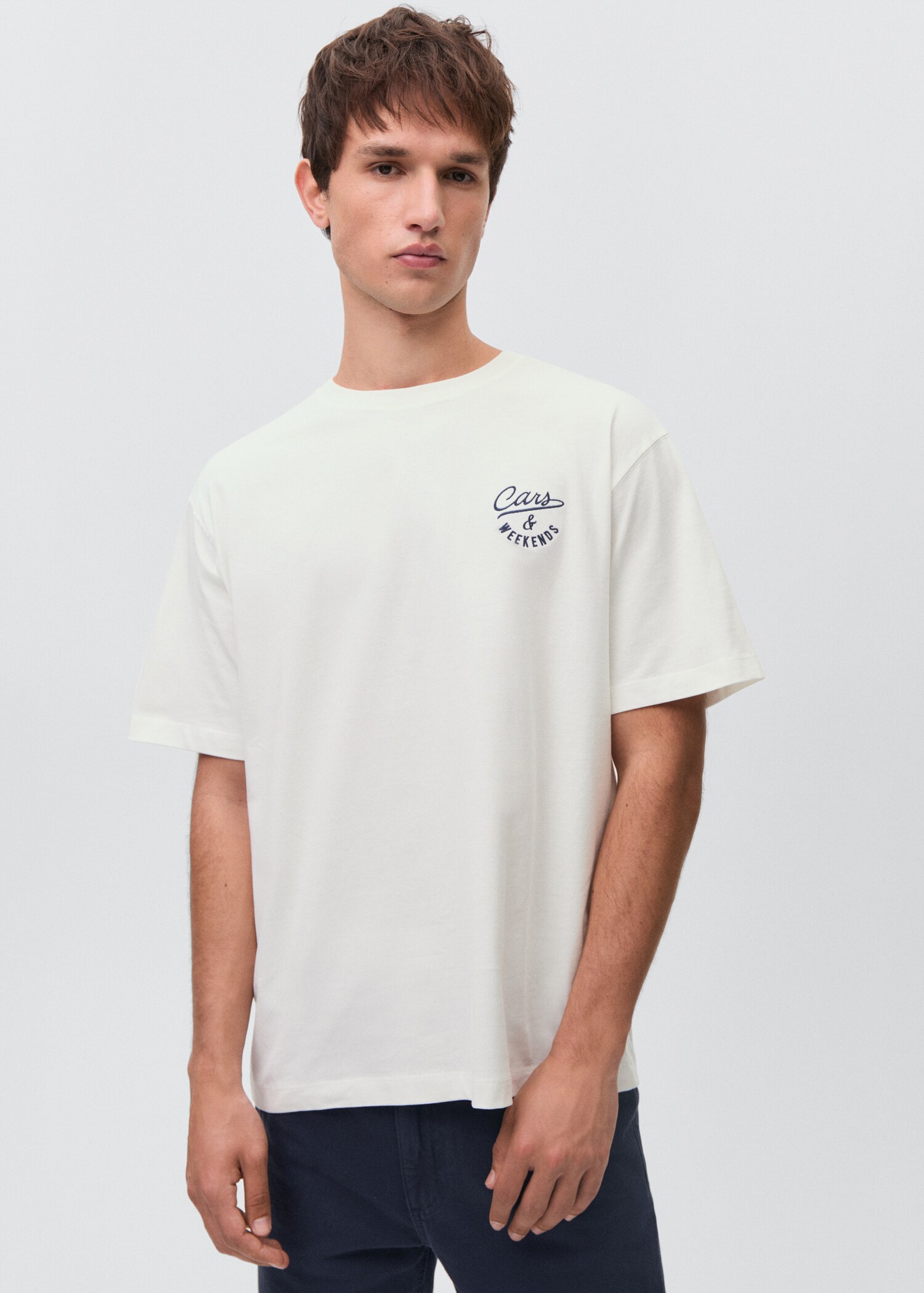Printed cotton-blend T-shirt - Medium plane