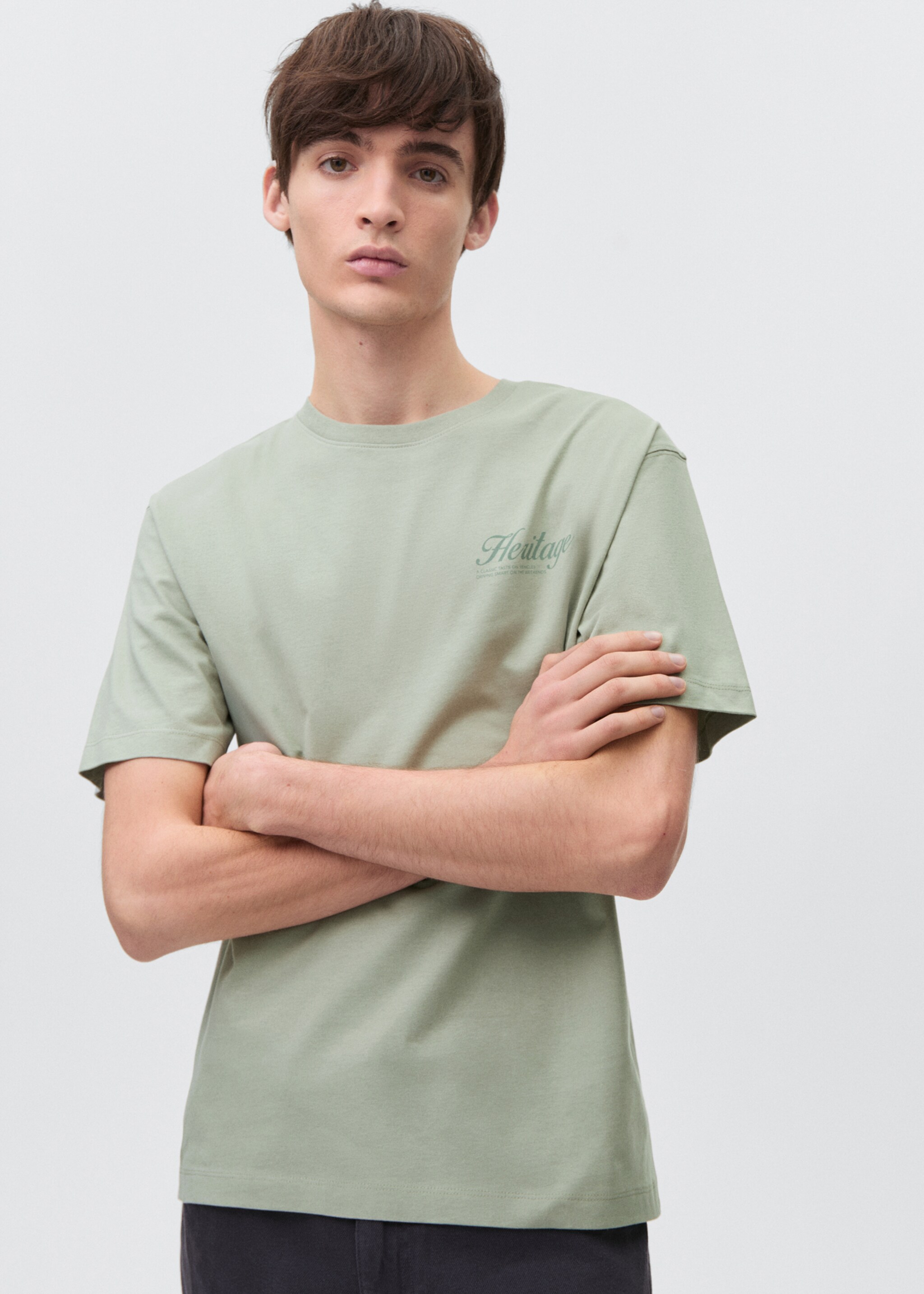 Printed cotton-blend T-shirt - Medium plane