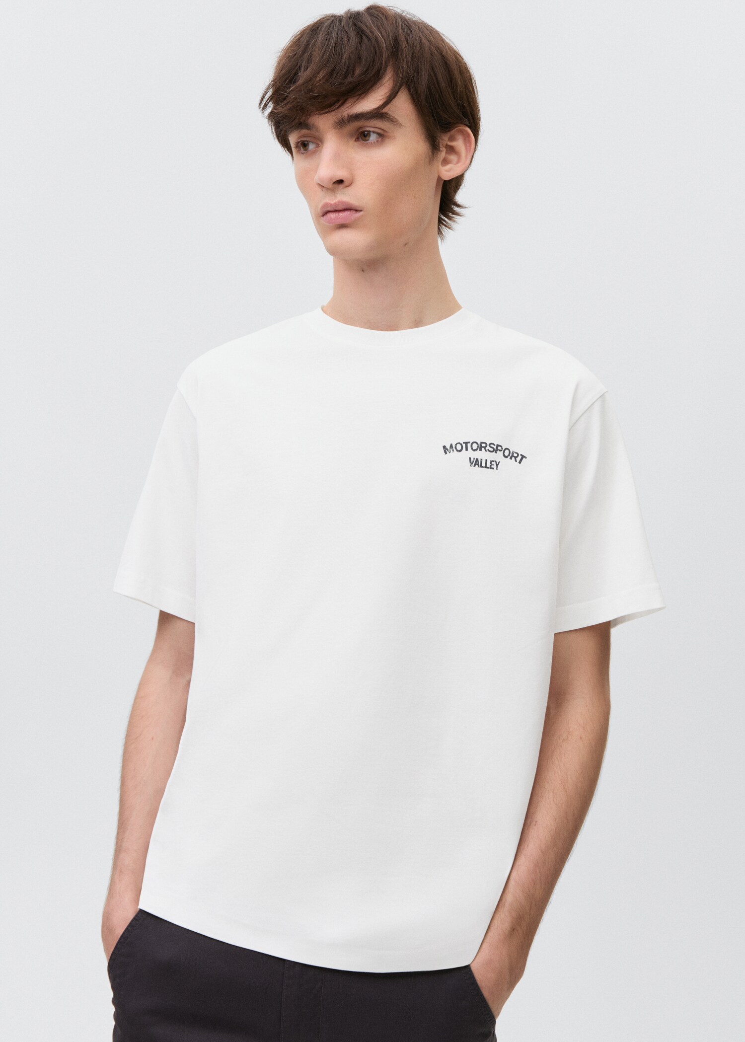 Printed cotton-blend T-shirt - Medium plane