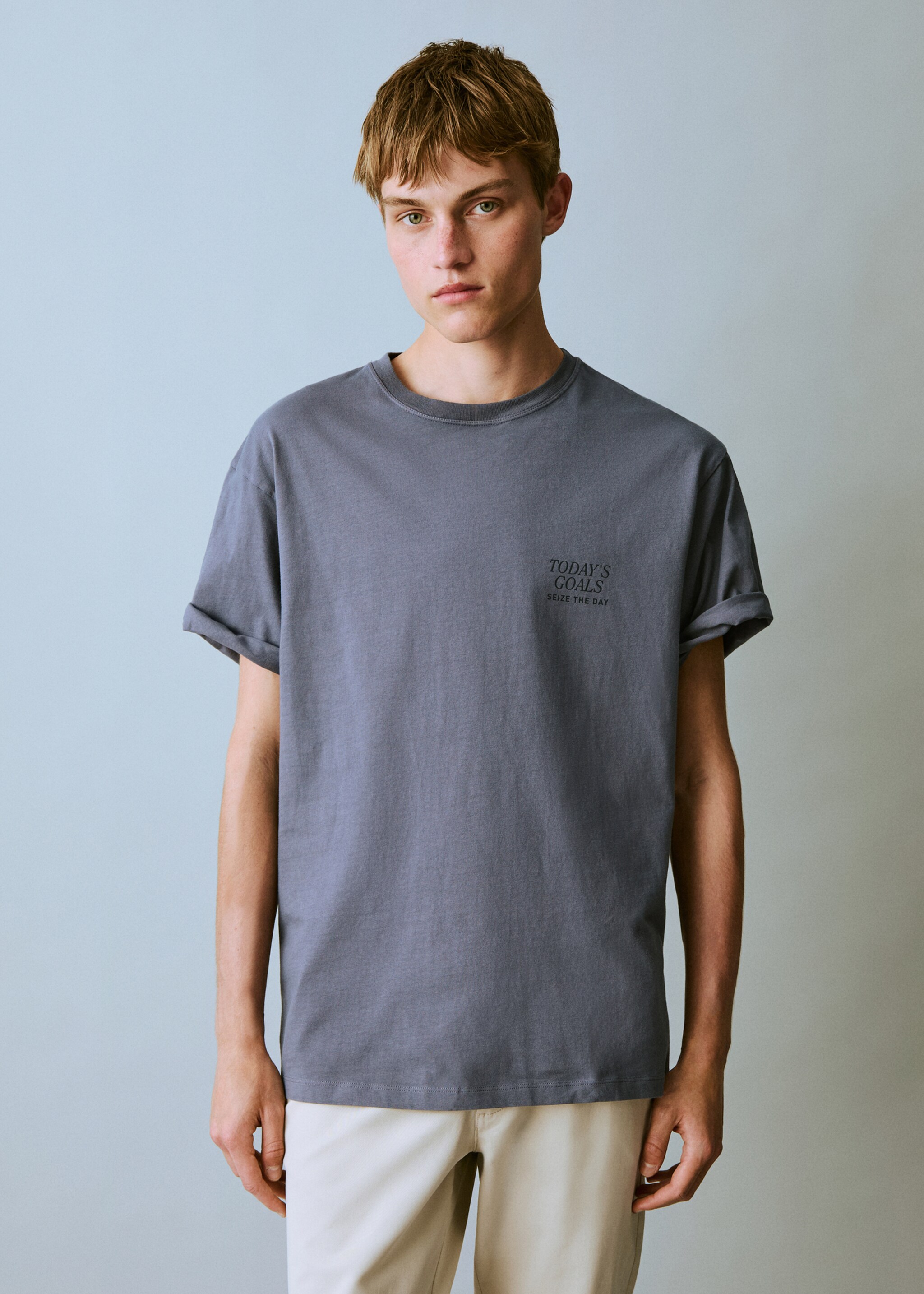 Printed cotton-blend t-shirt - Medium plane