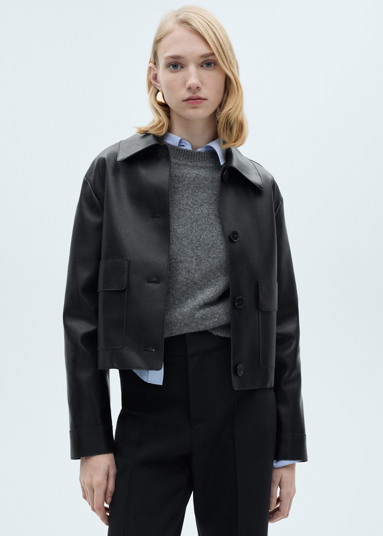 Straight-fit pleated trousers - Details of the article 1